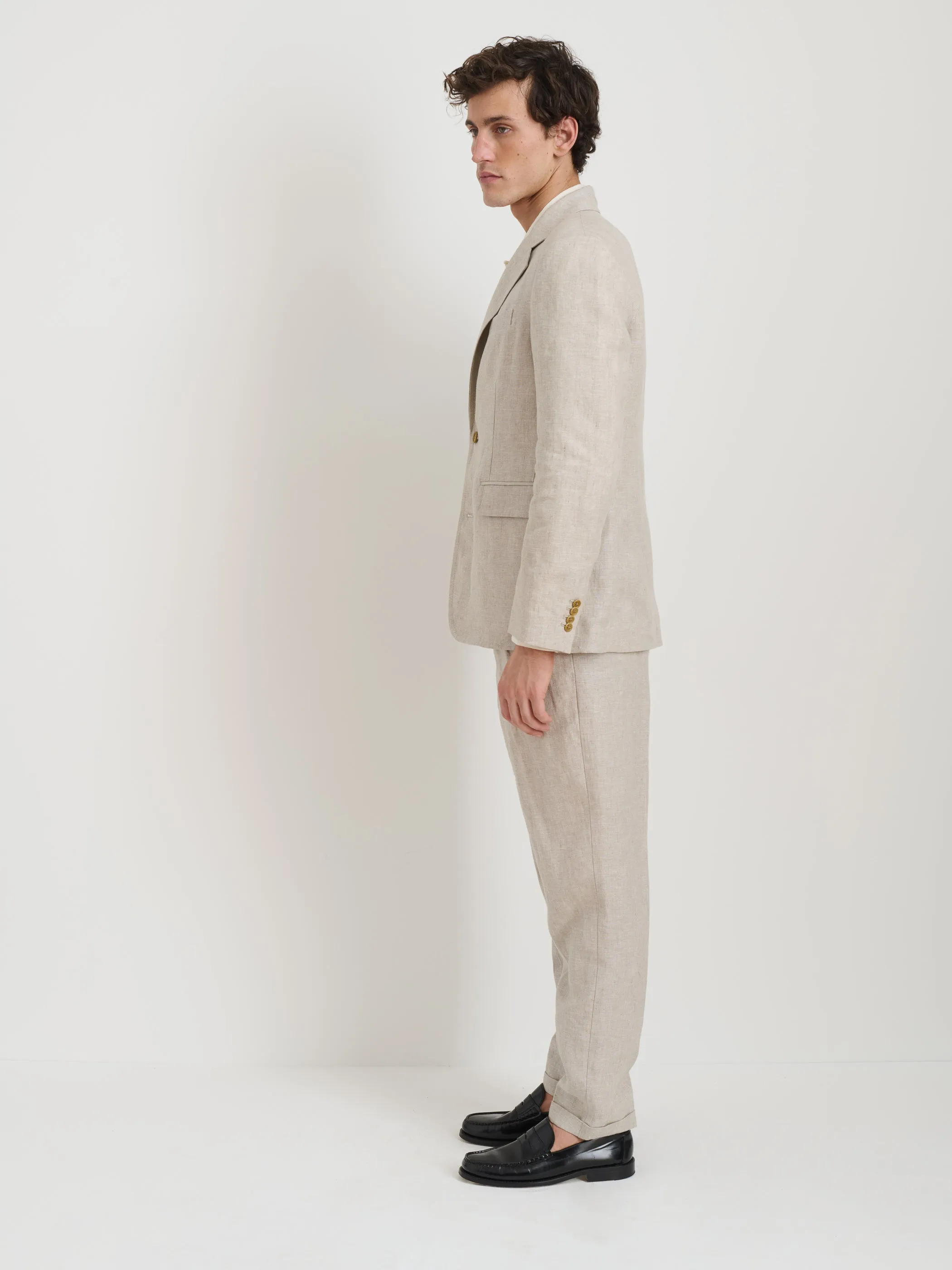 Standard Pleated Pant In Flax Linen sold by Alex Mill product image thumbnail 4