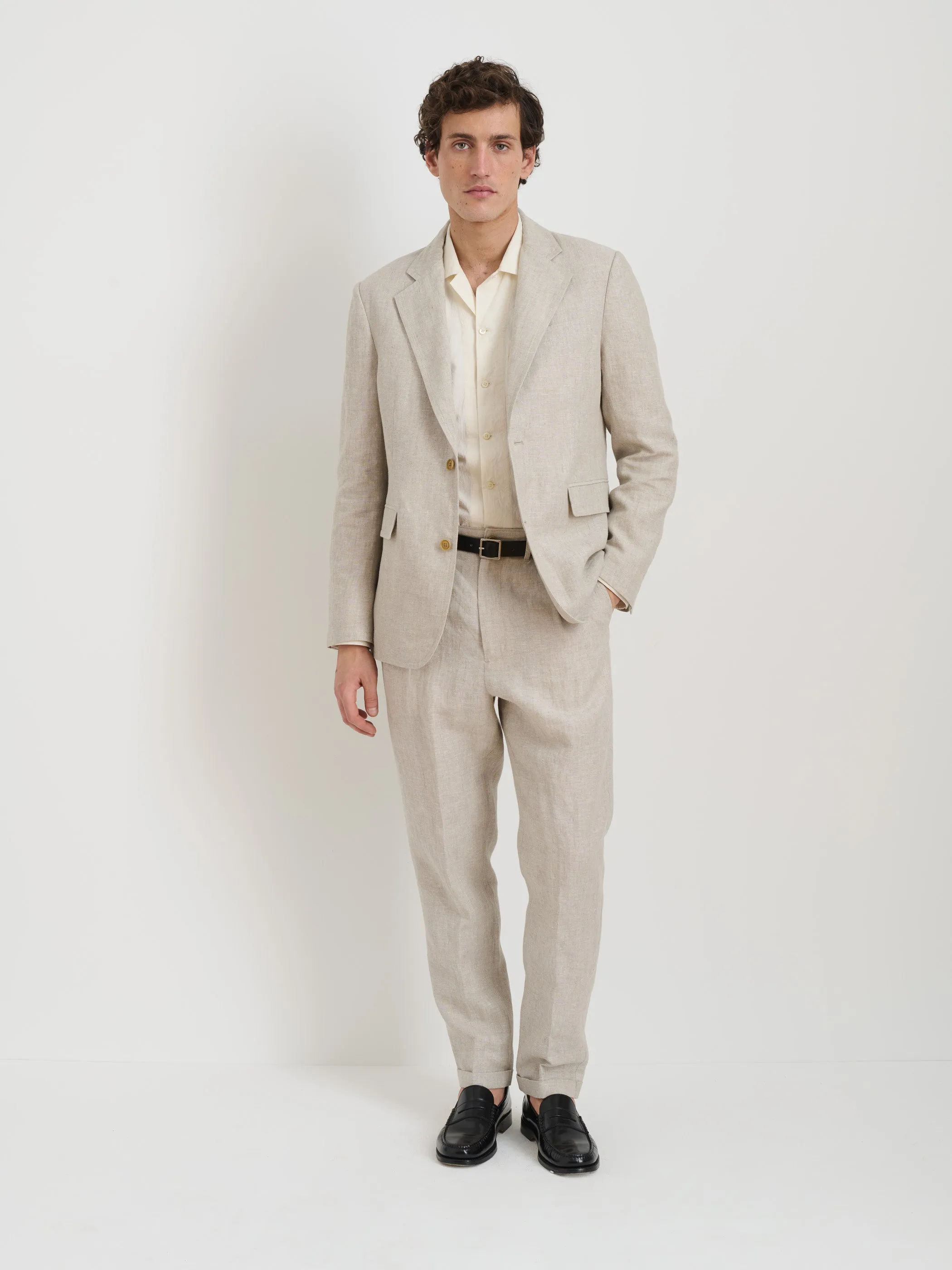 Standard Pleated Pant In Flax Linen sold by Alex Mill product image thumbnail 2