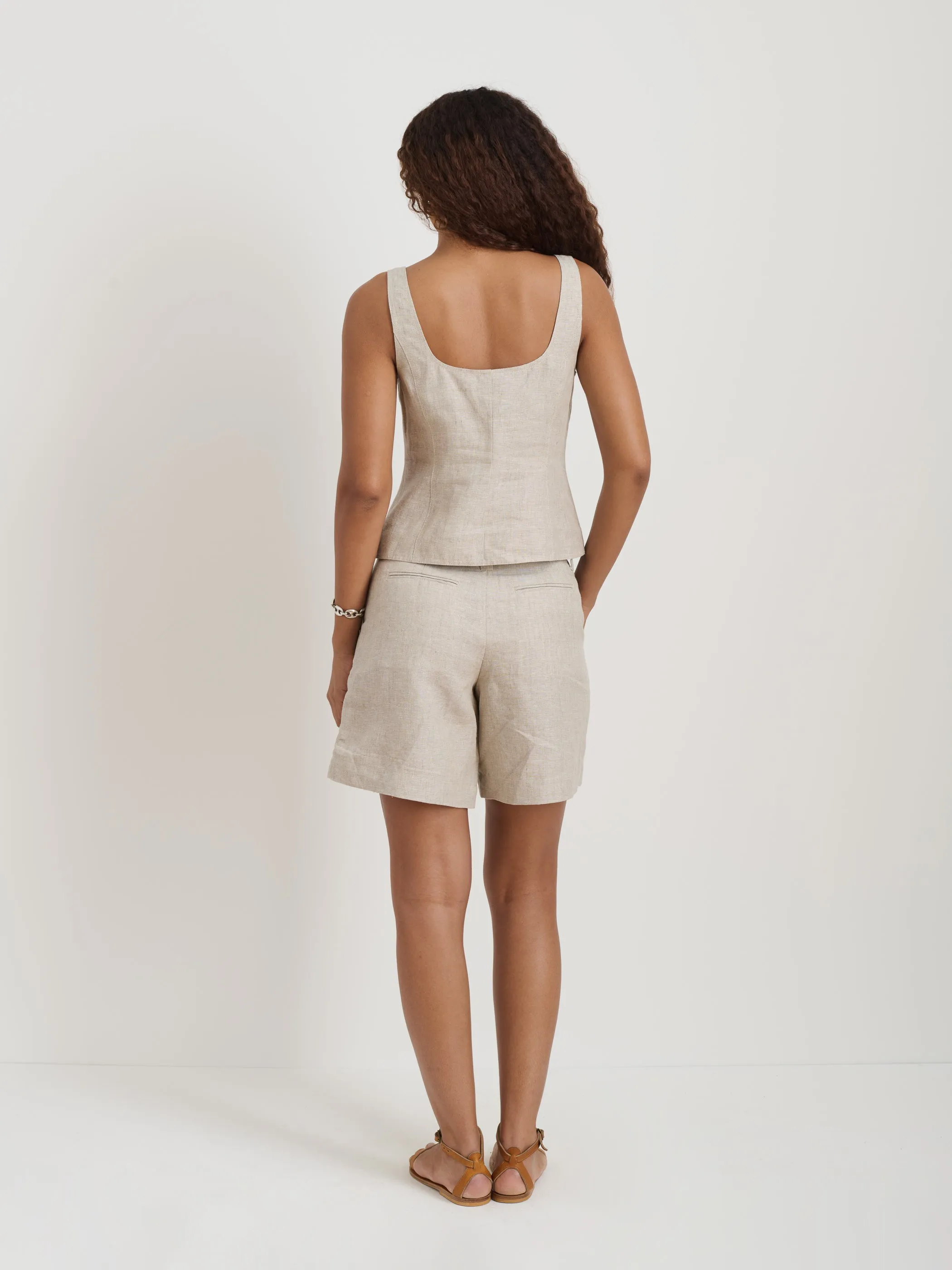 Luna Vest In Flax Linen sold by Alex Mill product image thumbnail 5