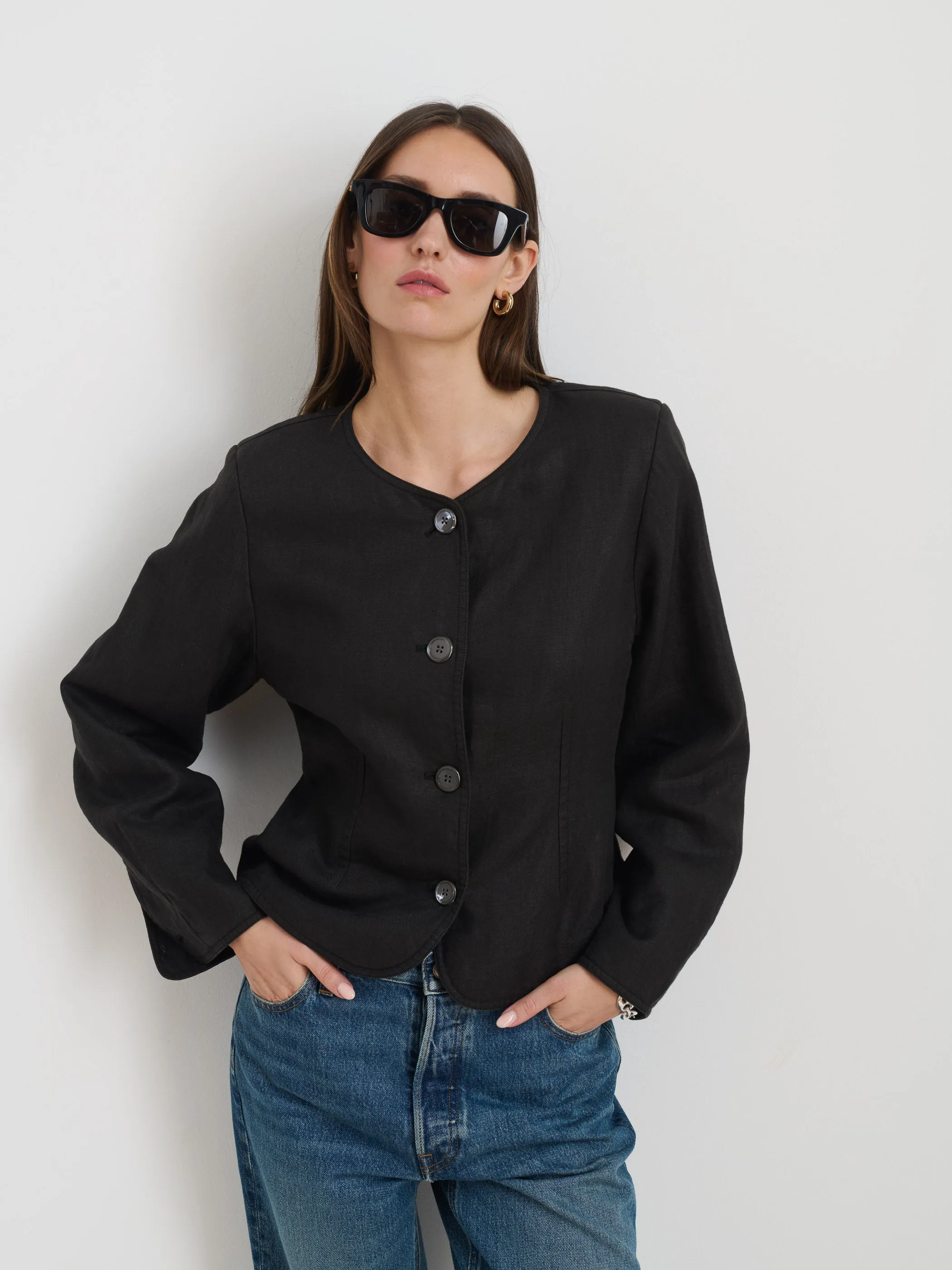 Luna Jacket In Linen sold by Alex Mill product image thumbnail 2