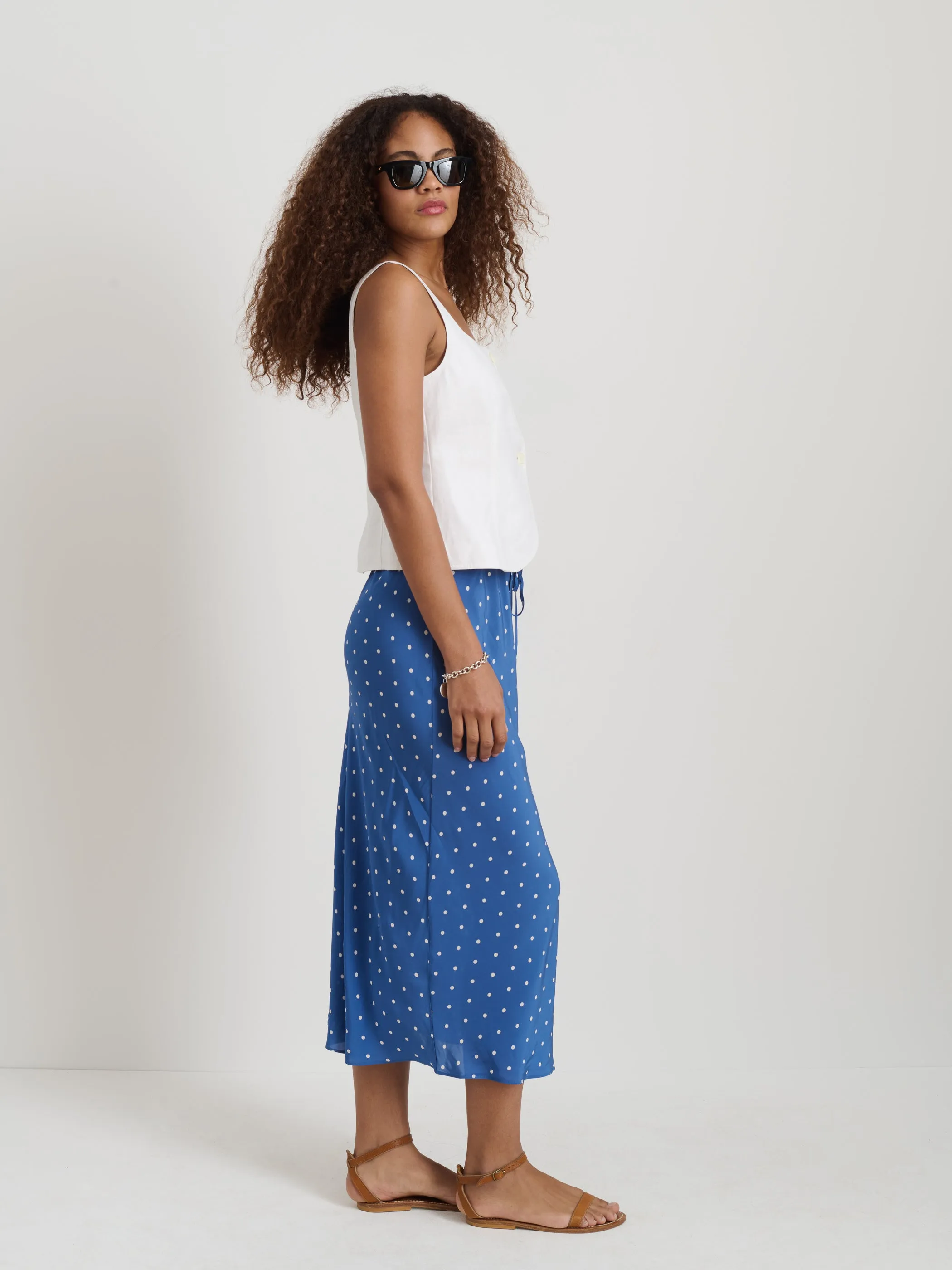 Lilly Slip Skirt In Dot sold by Alex Mill product image thumbnail 4