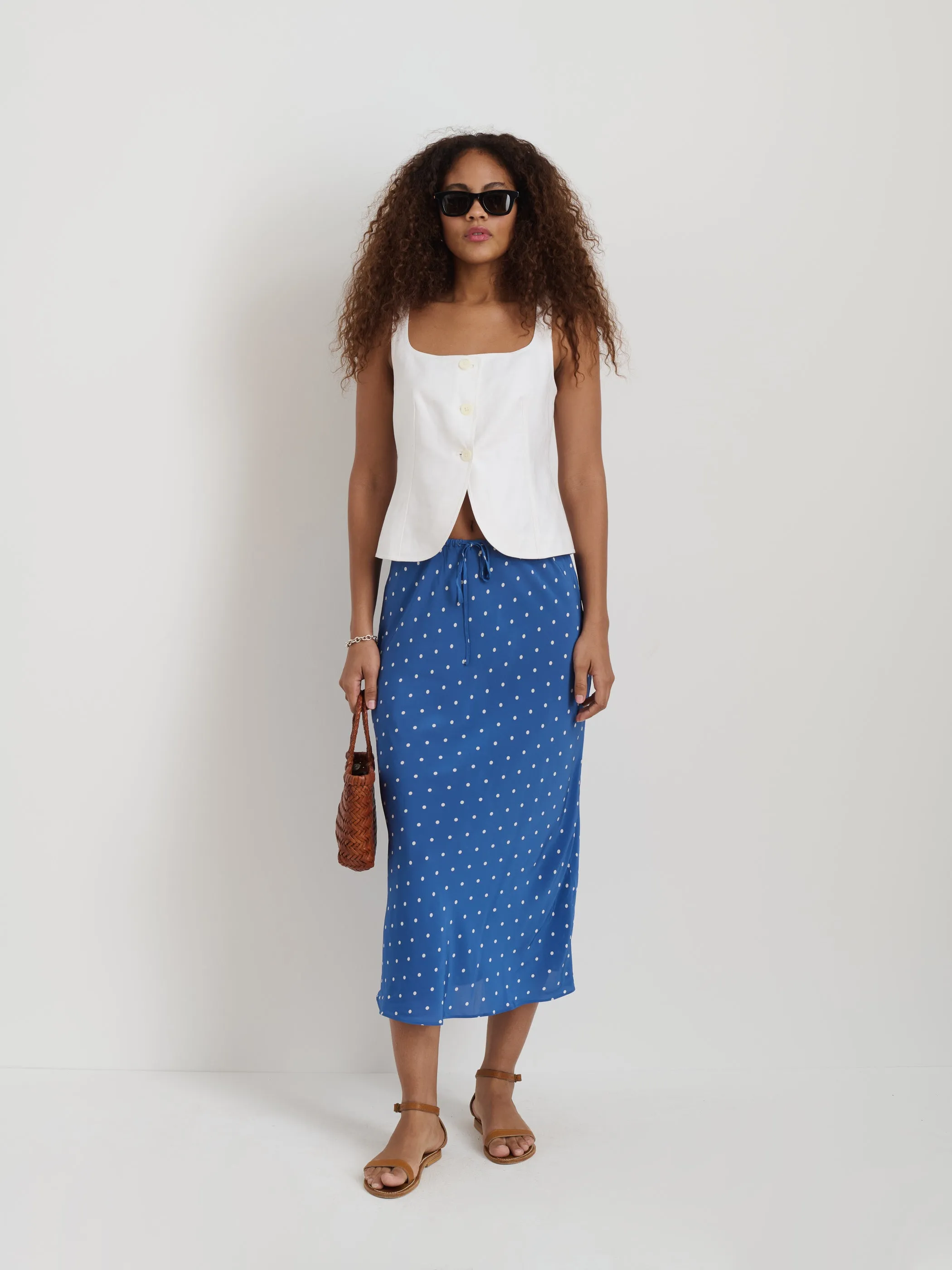 Lilly Slip Skirt In Dot sold by Alex Mill product image thumbnail 2
