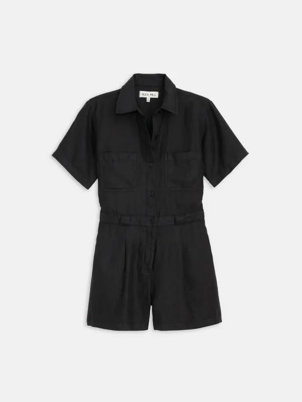 Cassi Romper In Linen sold by Alex Mill