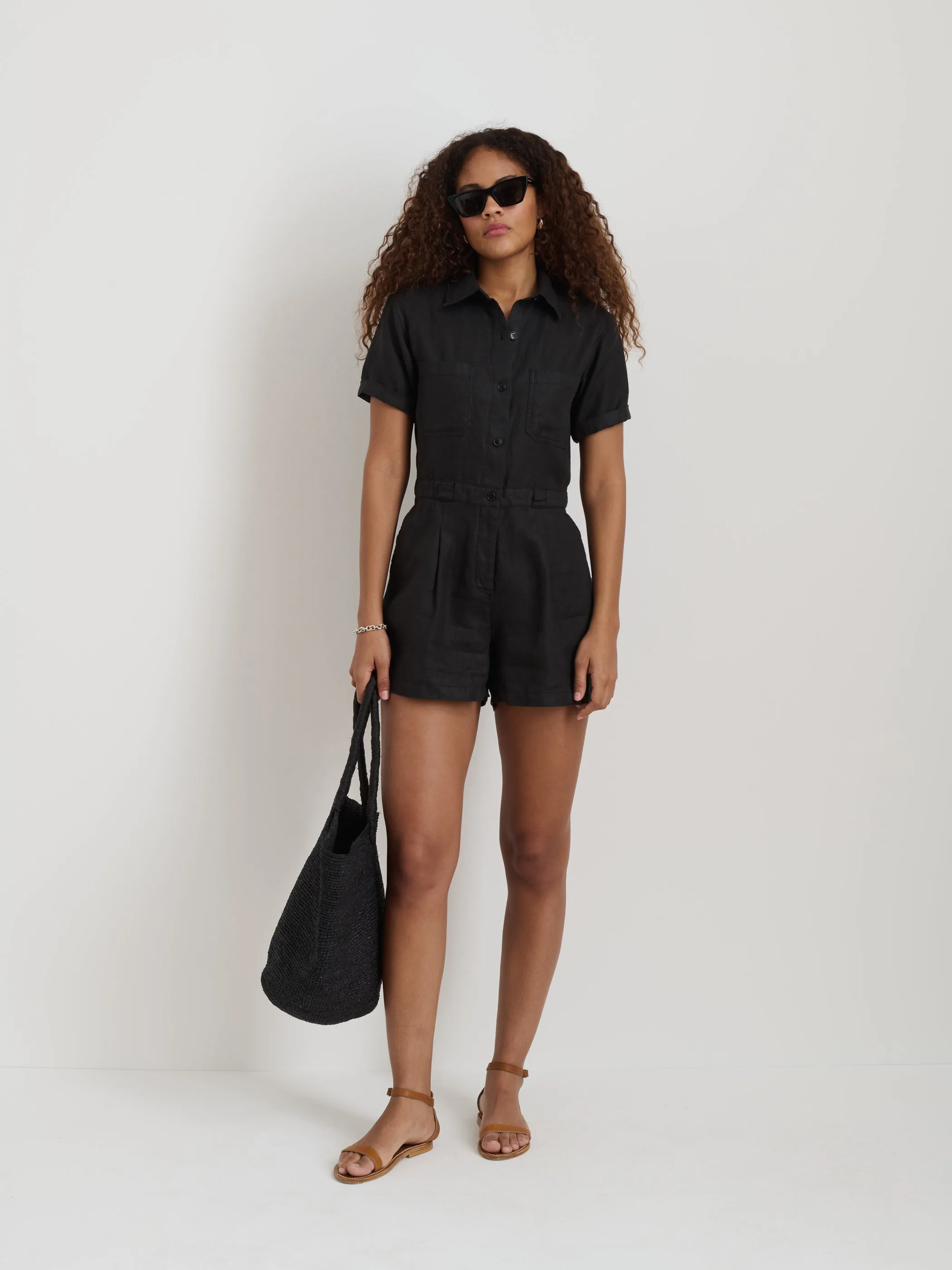 Cassi Romper In Linen sold by Alex Mill product image thumbnail 3