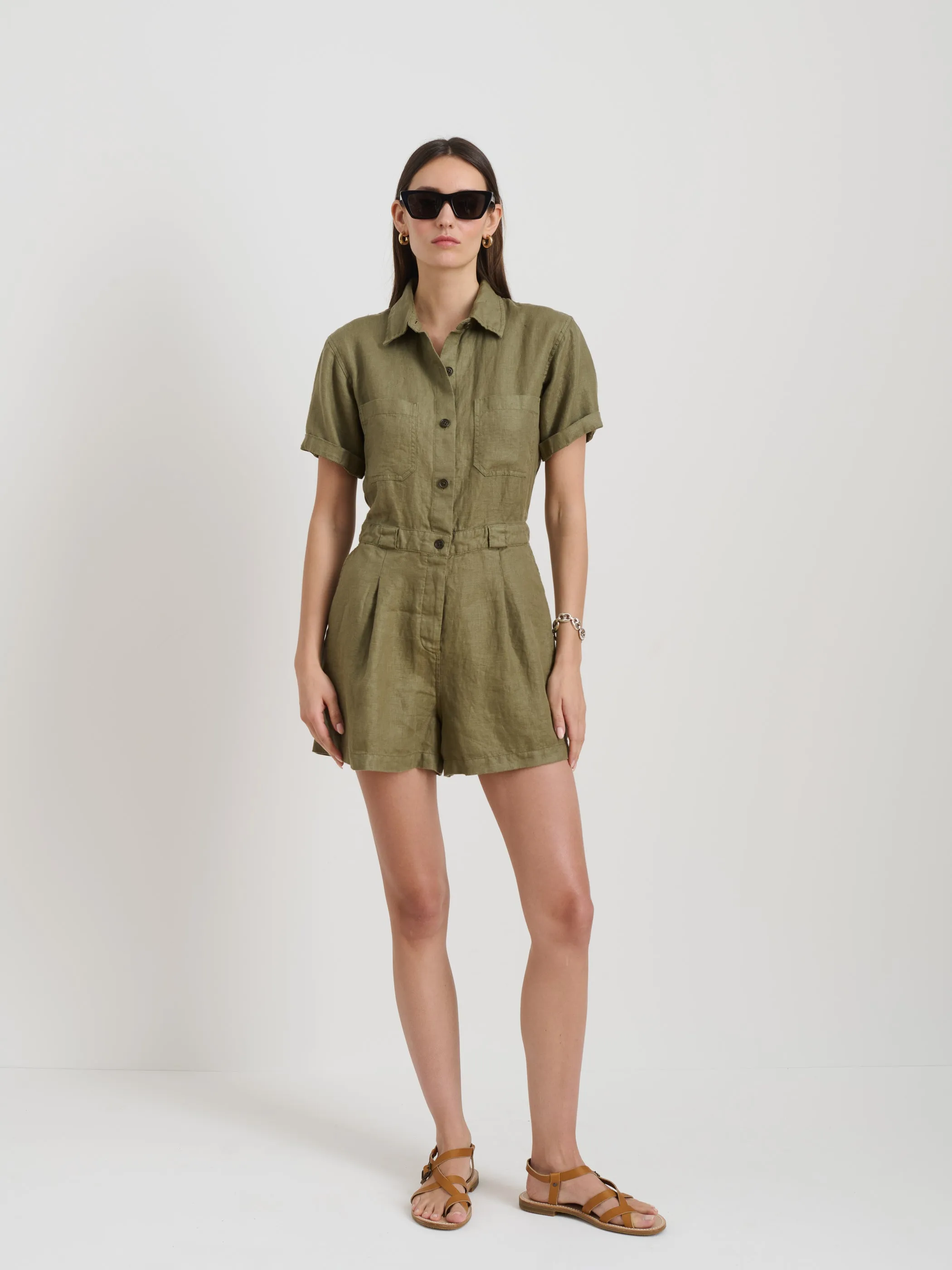 Cassi Romper In Linen sold by Alex Mill product image thumbnail 2