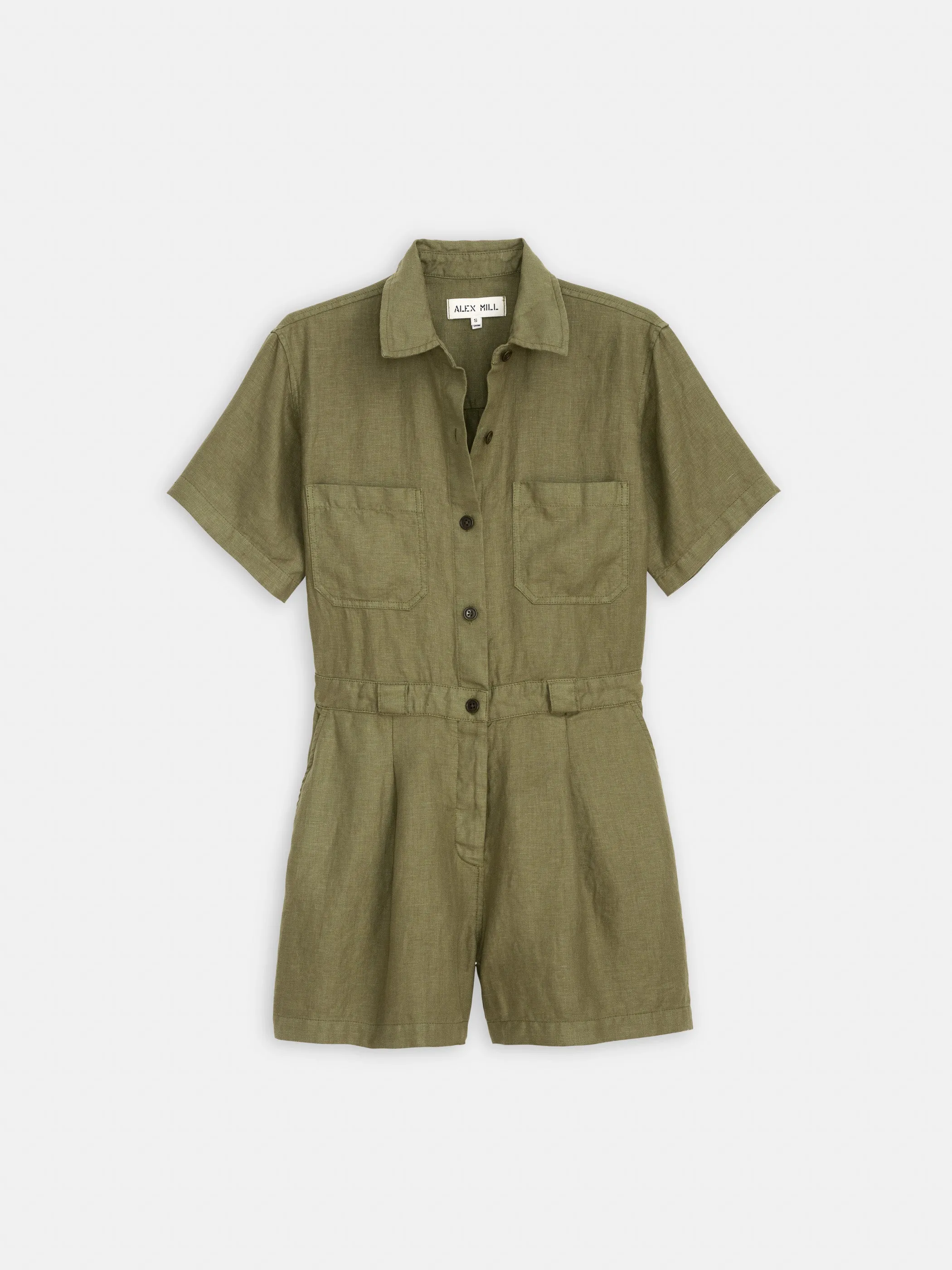 Cassi Romper In Linen sold by Alex Mill