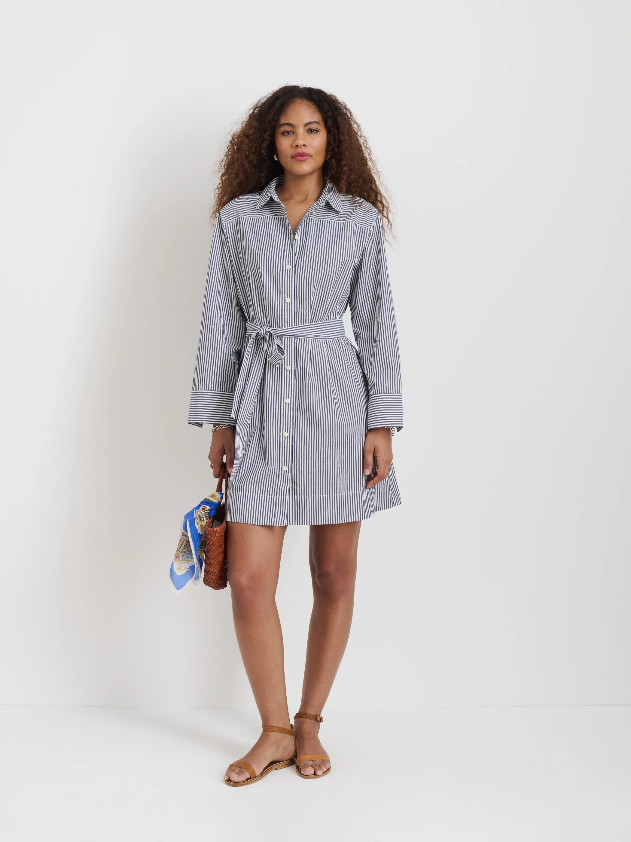Naomi Striped Shirtdress In Cotton Poplin sold by Alex Mill product image thumbnail 2