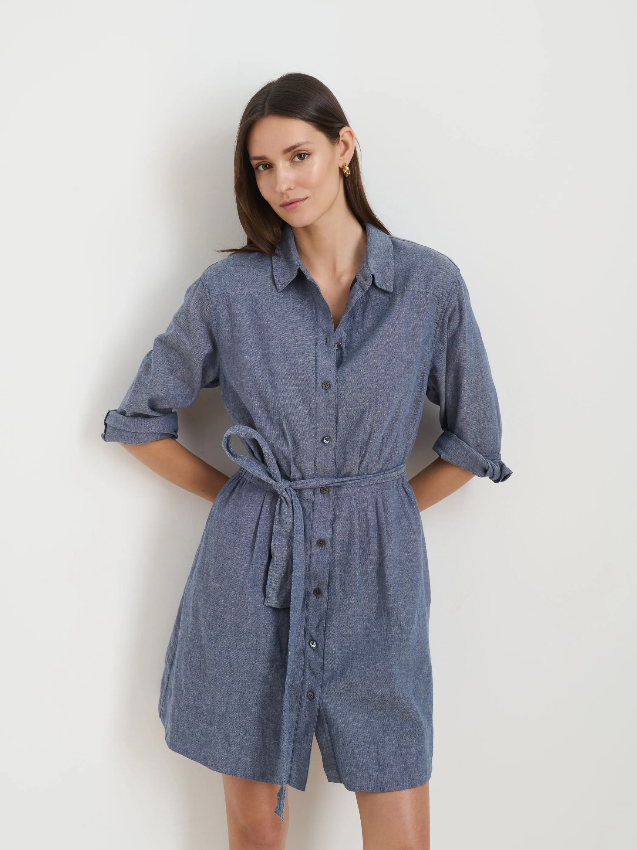 Naomi Shirtdress In Cotton Linen sold by Alex Mill product image thumbnail 2