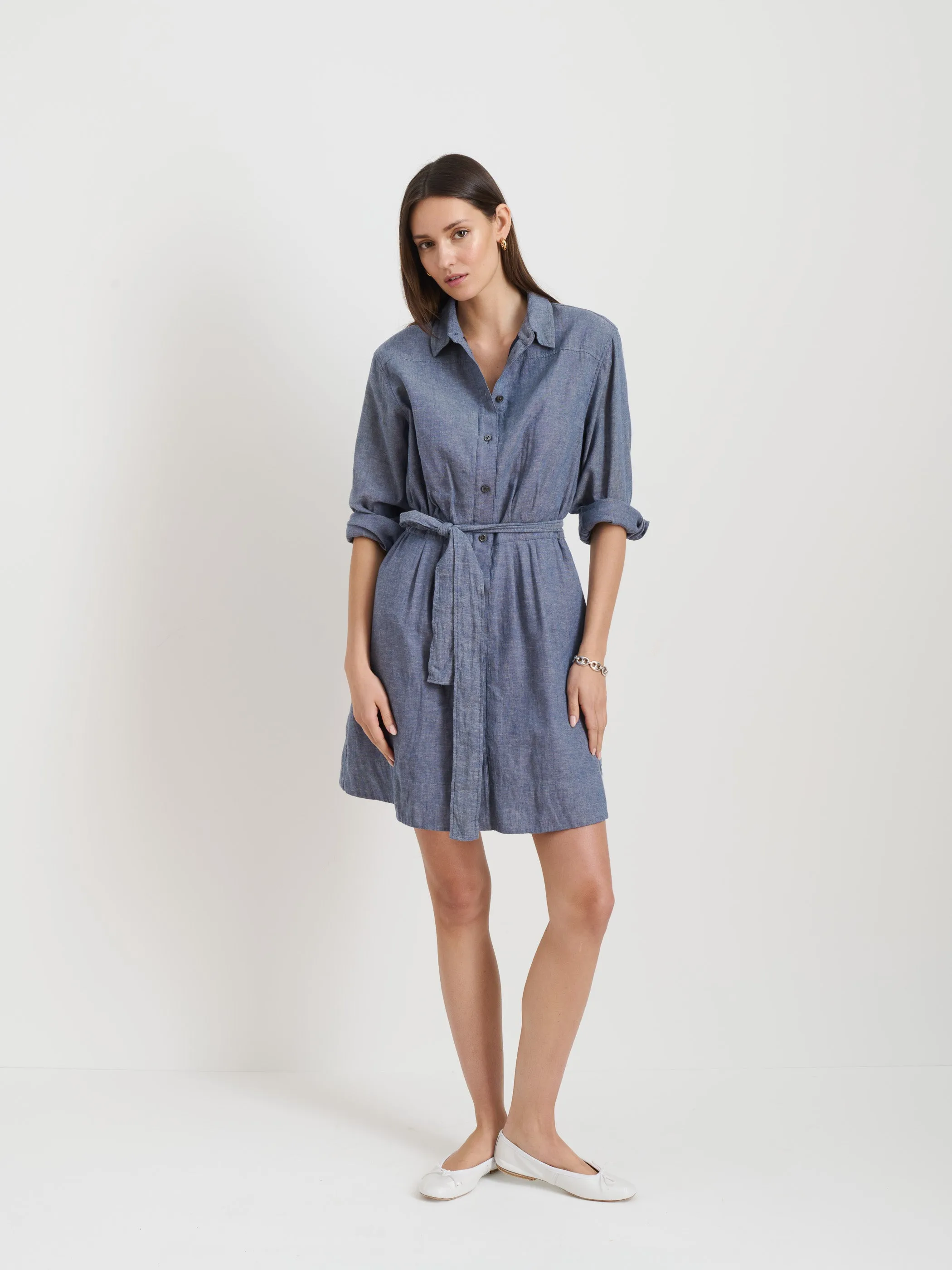 Naomi Shirtdress In Cotton Linen sold by Alex Mill product image thumbnail 3