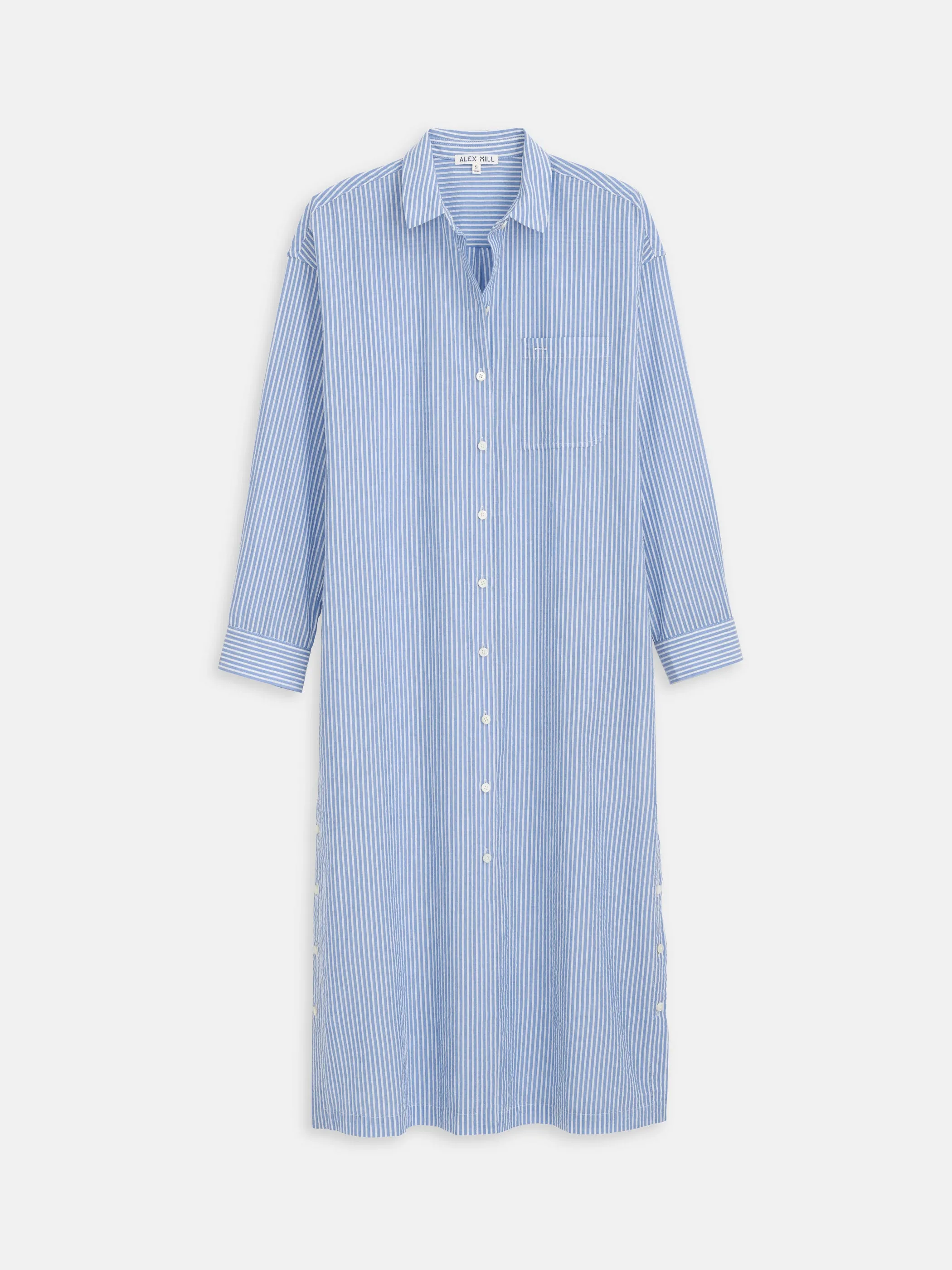 Kerry Shirtdress In Seersucker sold by Alex Mill
