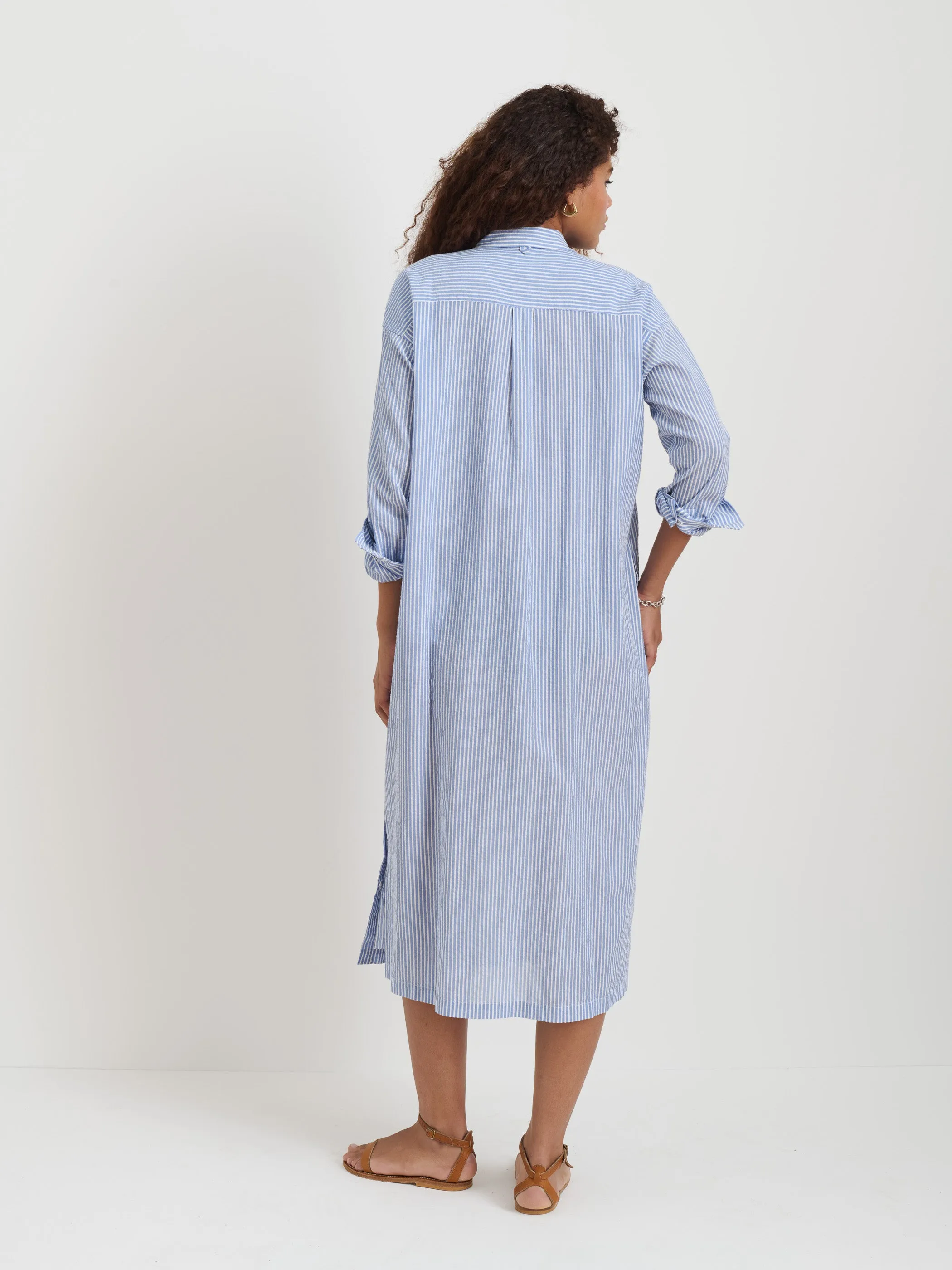Kerry Shirtdress In Seersucker sold by Alex Mill product image thumbnail 5