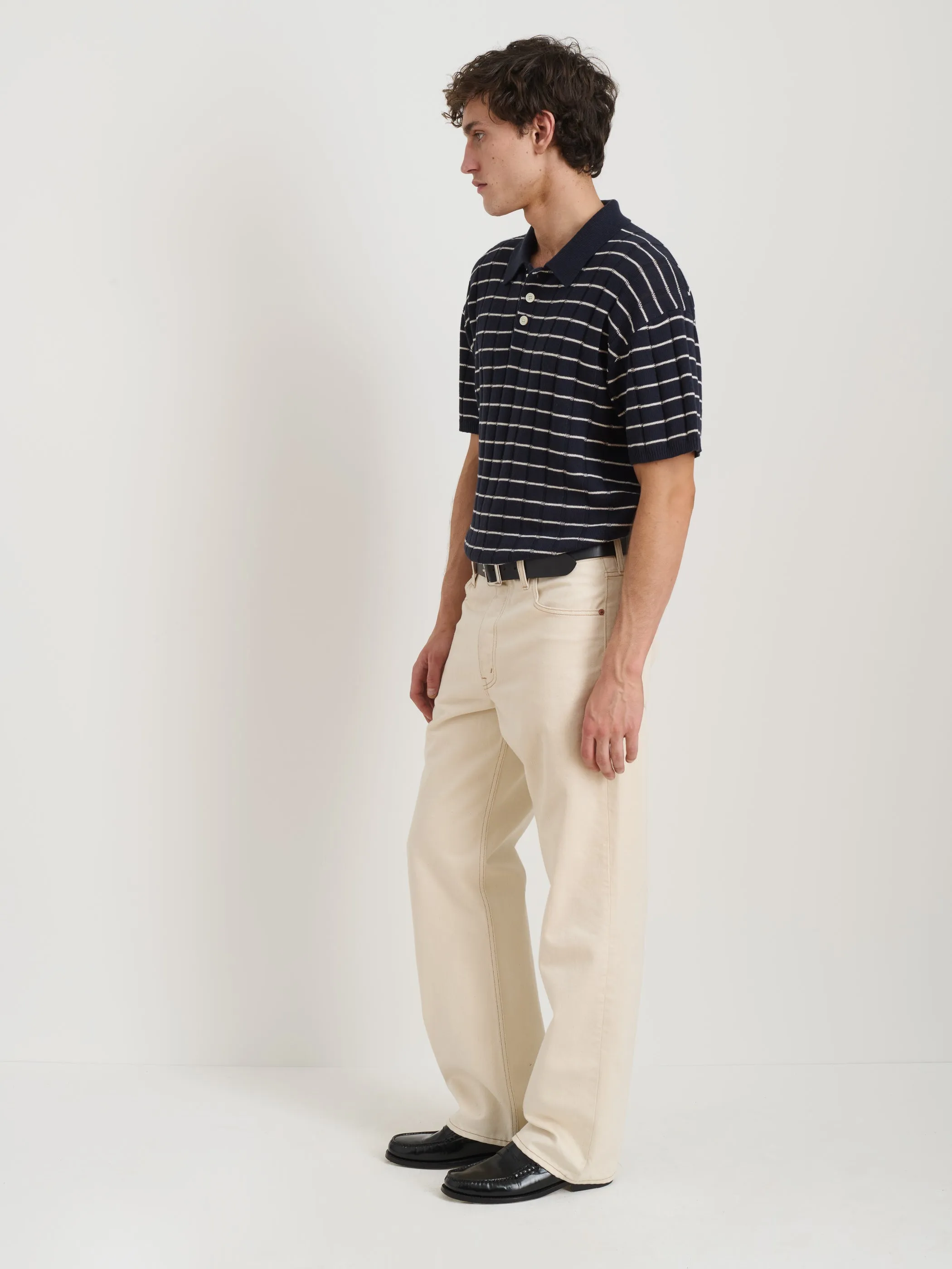 Polo Stripe Sweater In Wide Rib sold by Alex Mill product image thumbnail 4