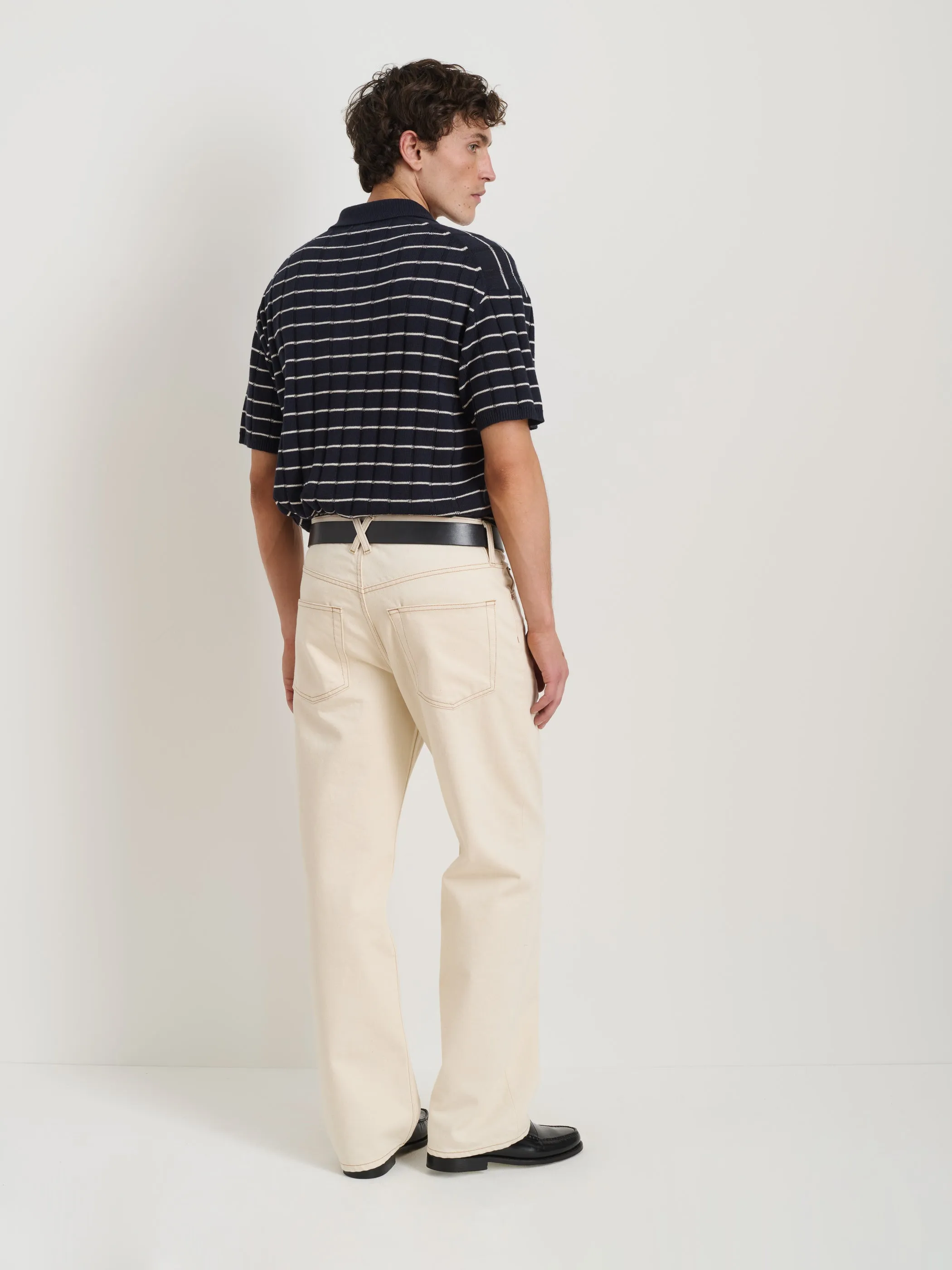 Polo Stripe Sweater In Wide Rib sold by Alex Mill product image thumbnail 5
