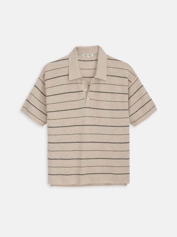 Polo Stripe Sweater in Cotton Linen sold by Alex Mill