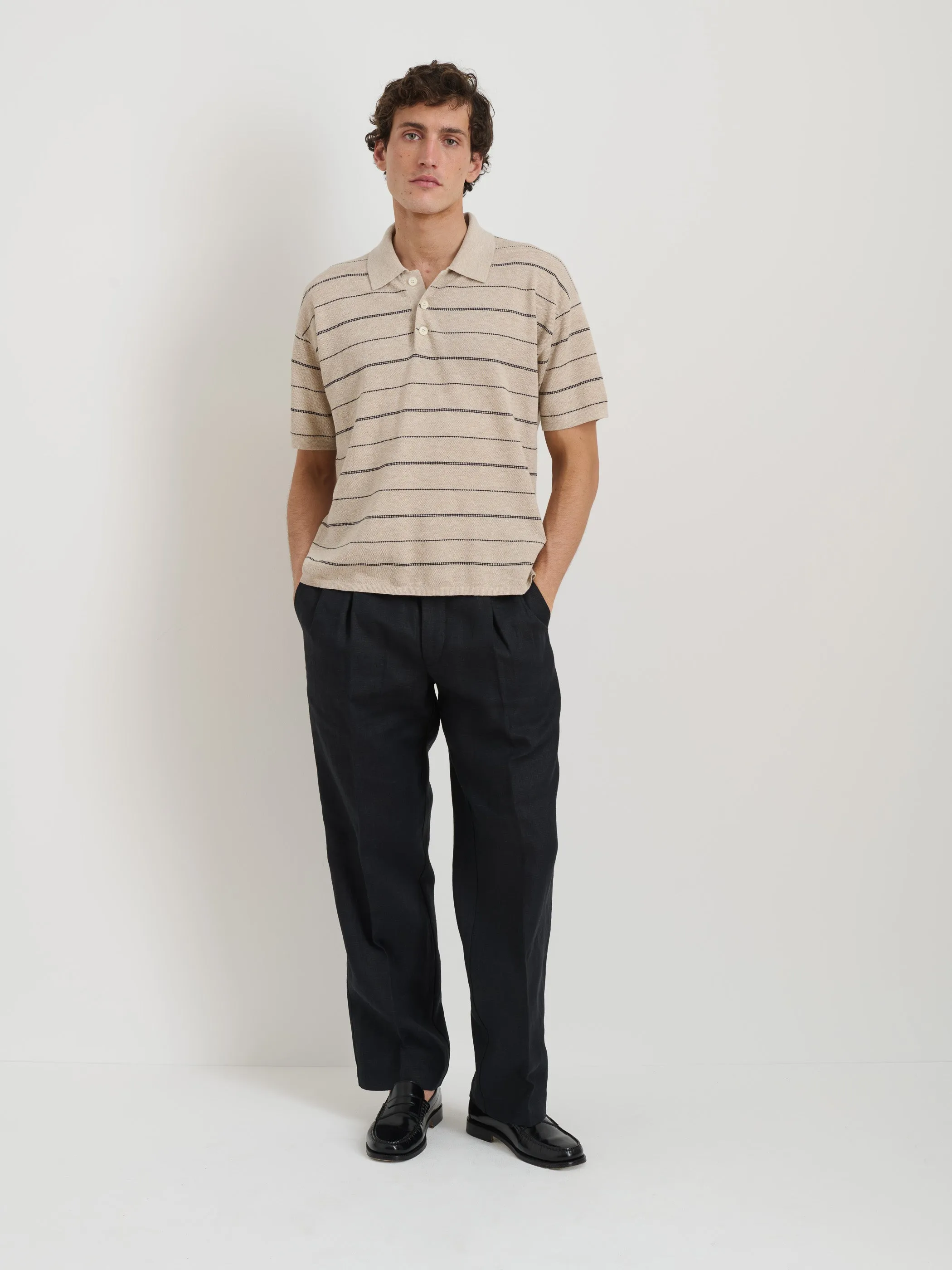 Polo Stripe Sweater in Cotton Linen sold by Alex Mill product image thumbnail 3