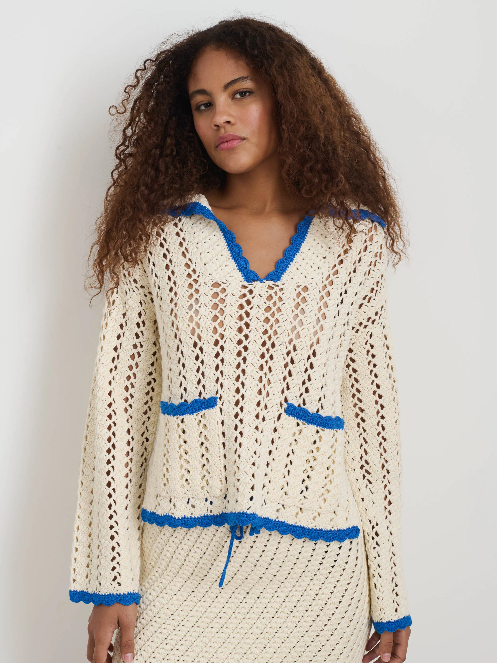 Callie Hand Crochet Pullover In Cotton sold by Alex Mill product image thumbnail 2