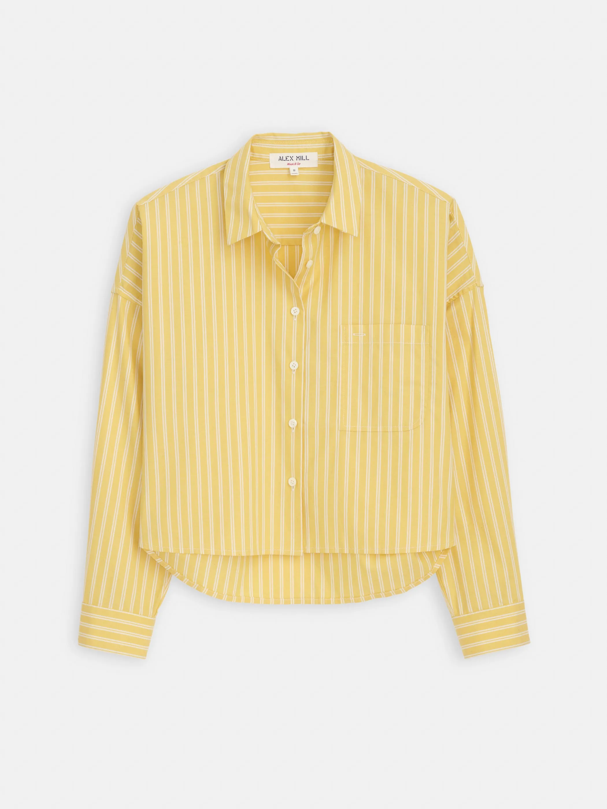 Cropped Jo Striped Shirt In Oxford sold by Alex Mill