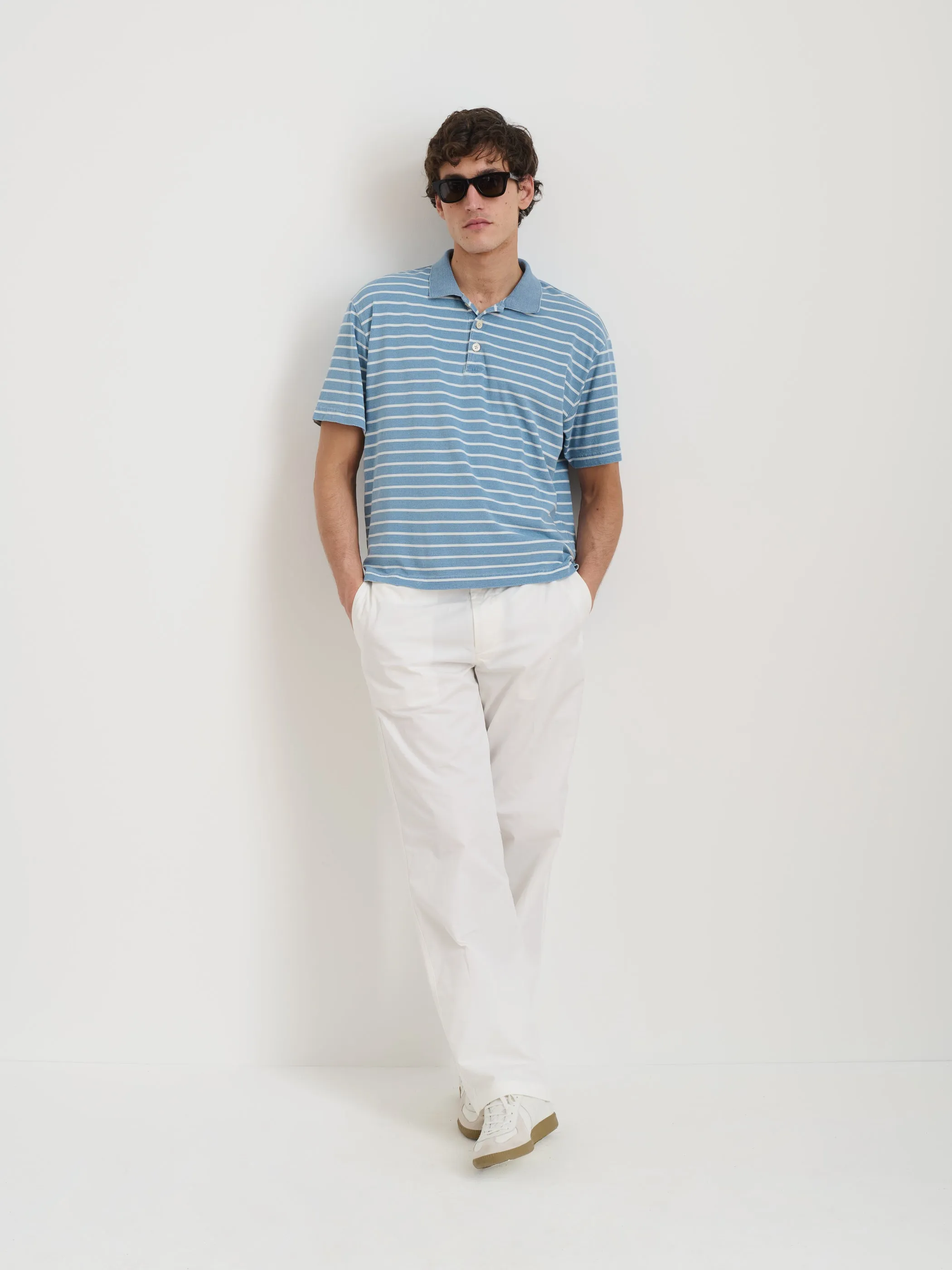 Lucas Polo In Indigo Stripe sold by Alex Mill product image thumbnail 3