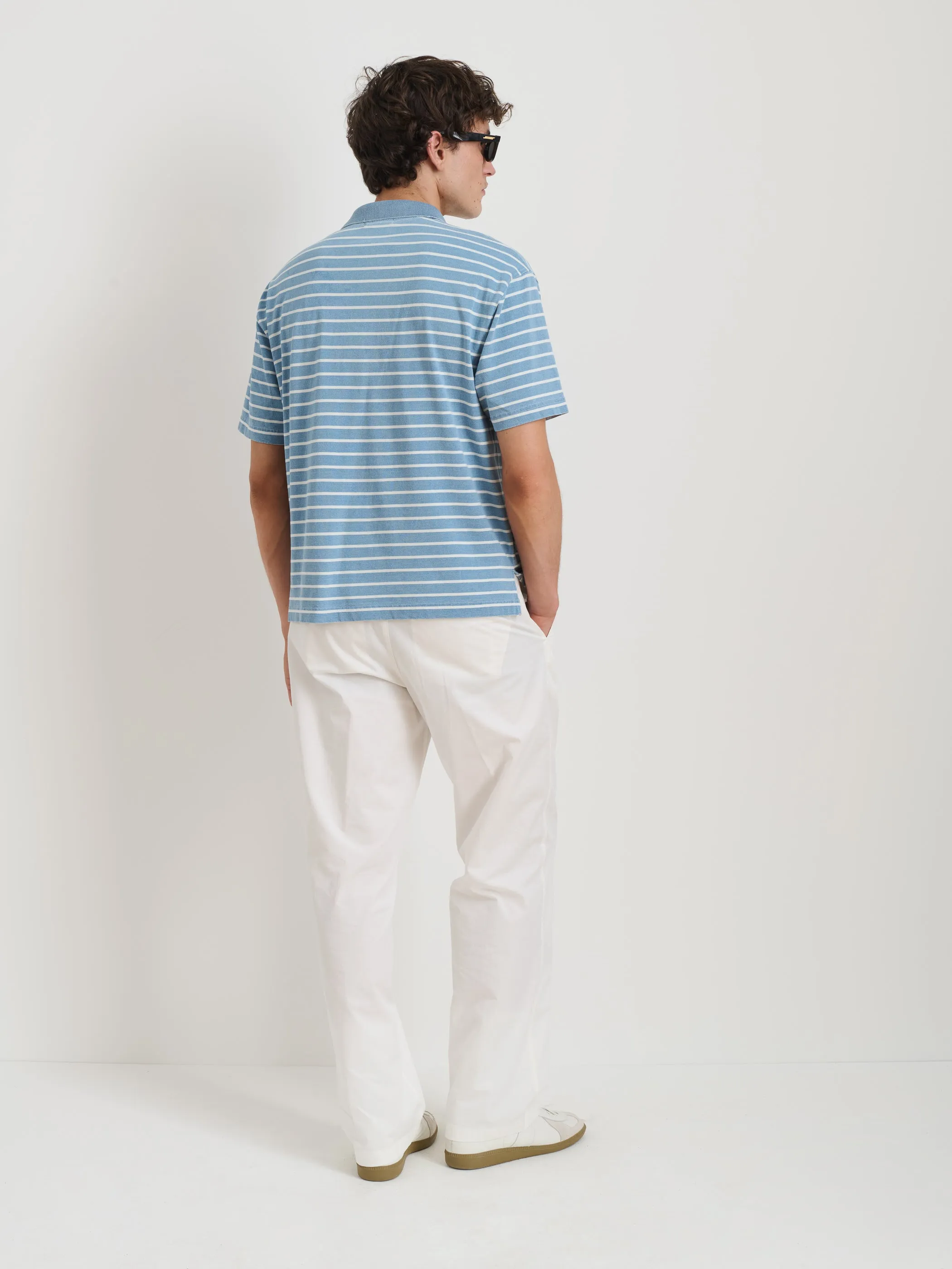 Lucas Polo In Indigo Stripe sold by Alex Mill product image thumbnail 5