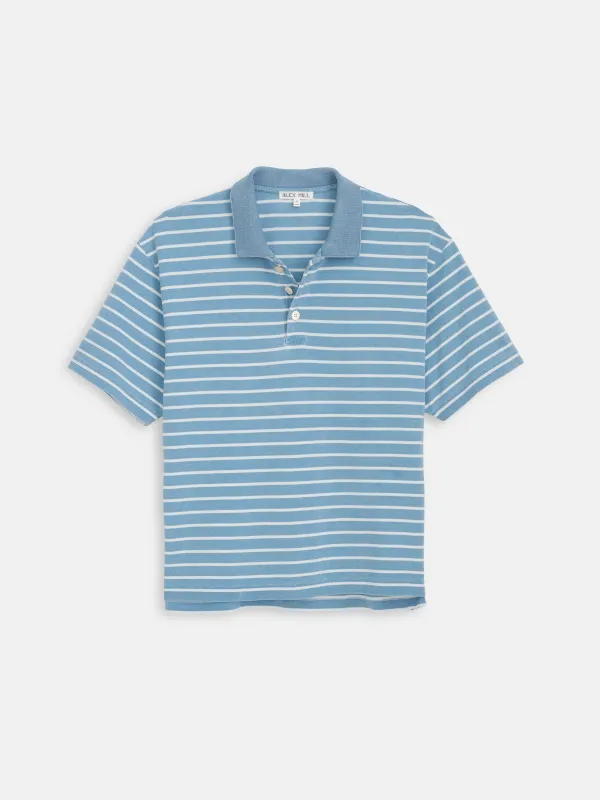Lucas Polo In Indigo Stripe sold by Alex Mill