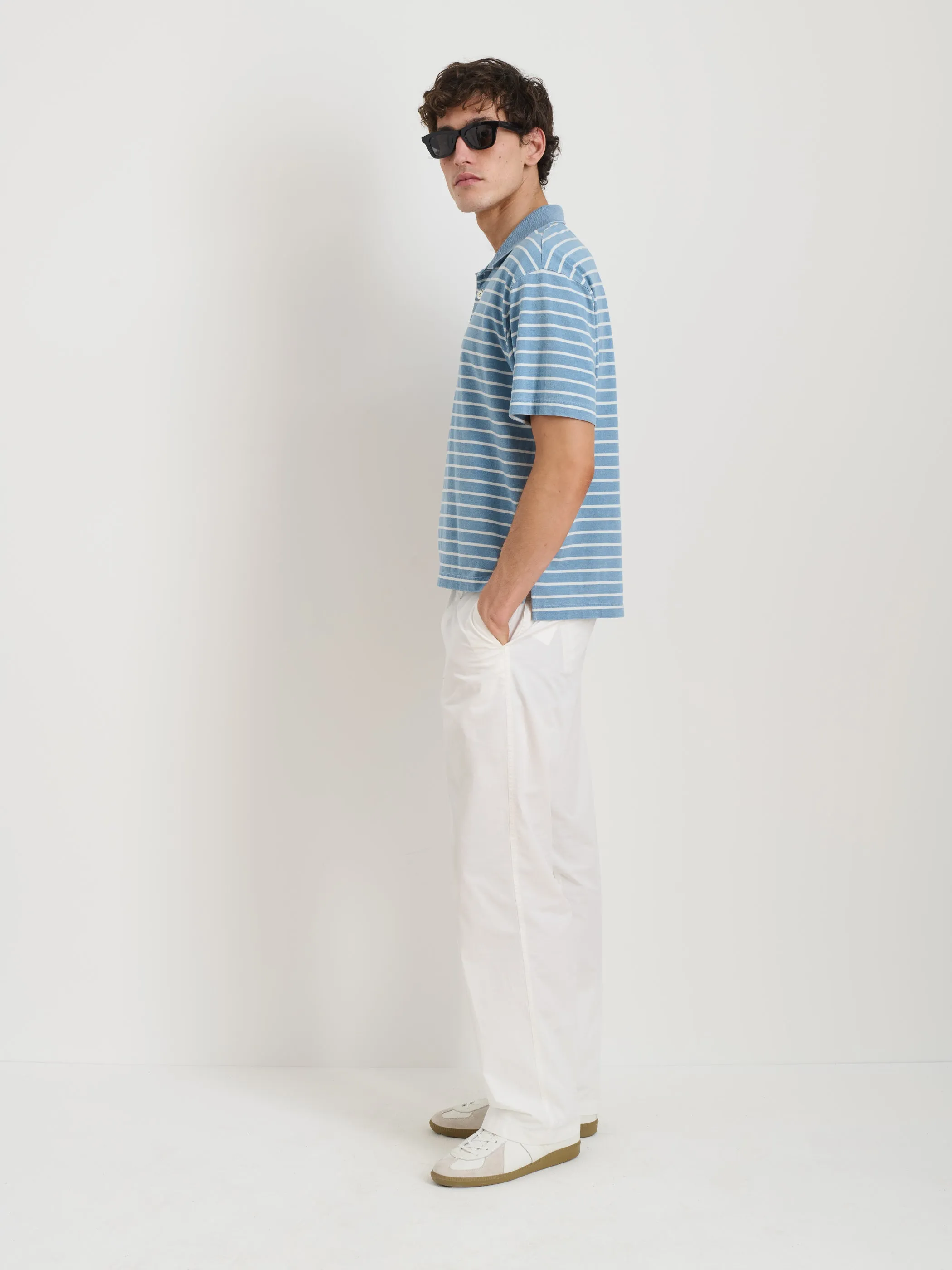Lucas Polo In Indigo Stripe sold by Alex Mill product image thumbnail 4