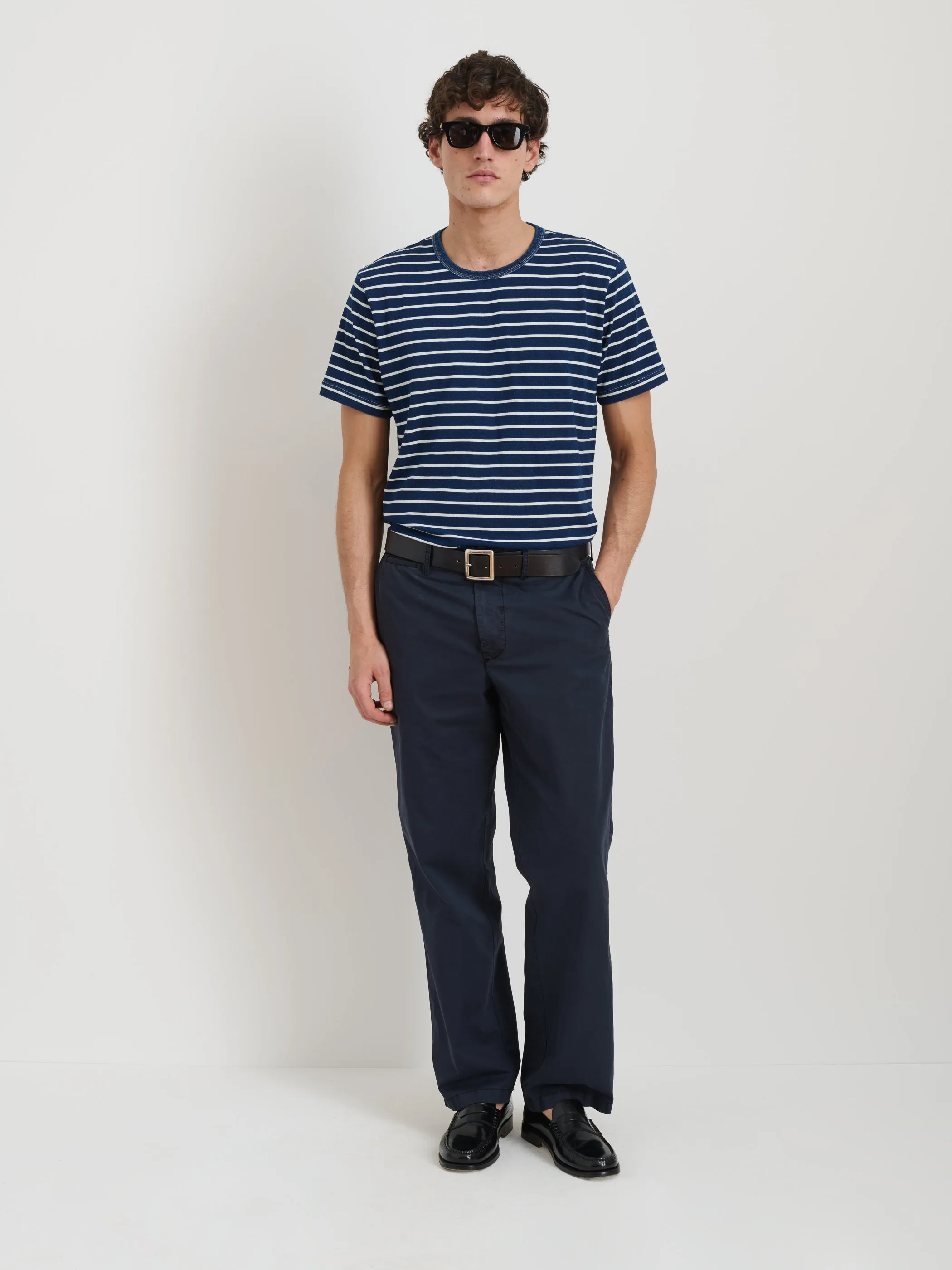 Standard Tee In Wide Indigo Stripe sold by Alex Mill product image thumbnail 3