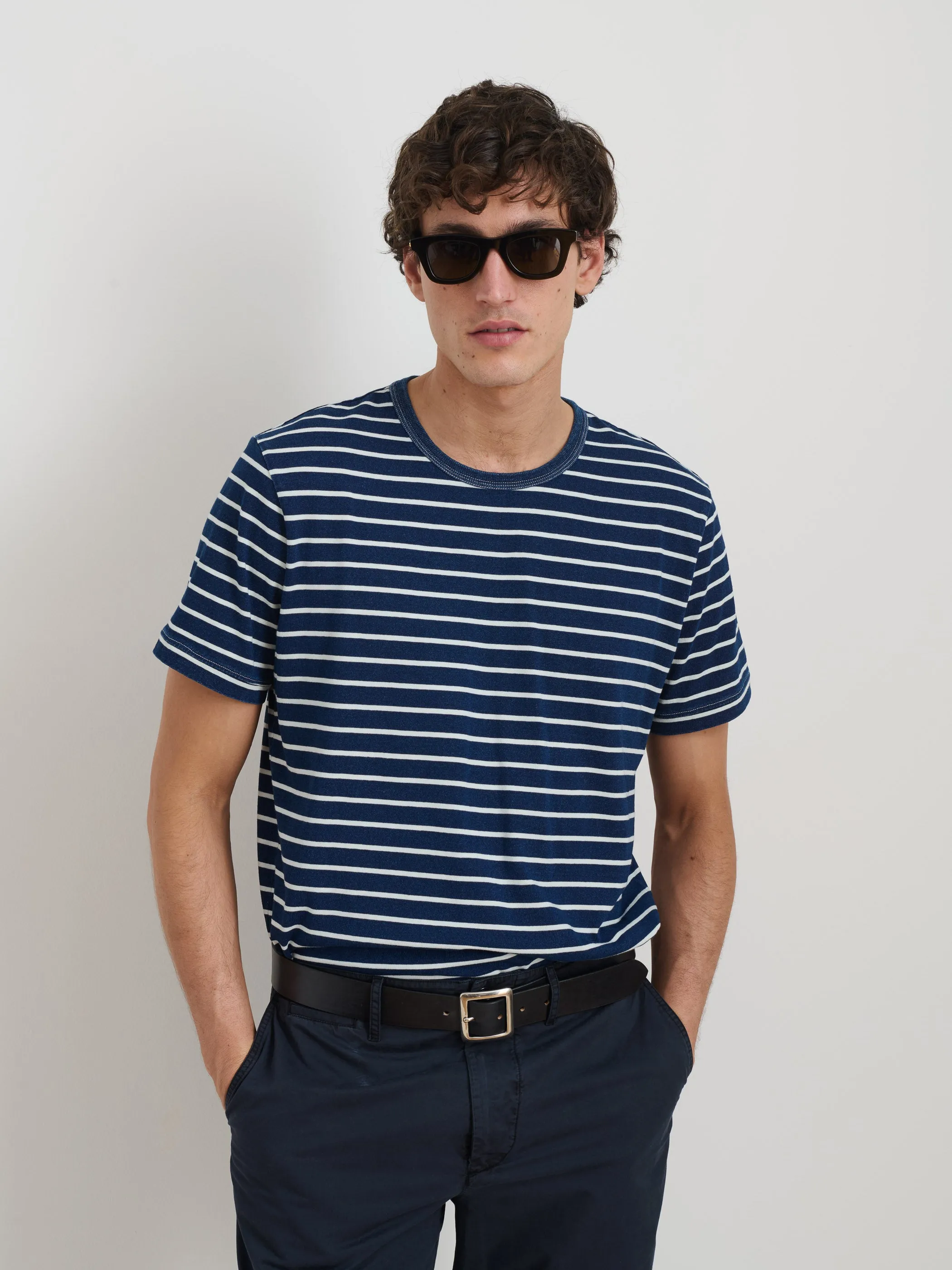 Standard Tee In Wide Indigo Stripe sold by Alex Mill product image thumbnail 2