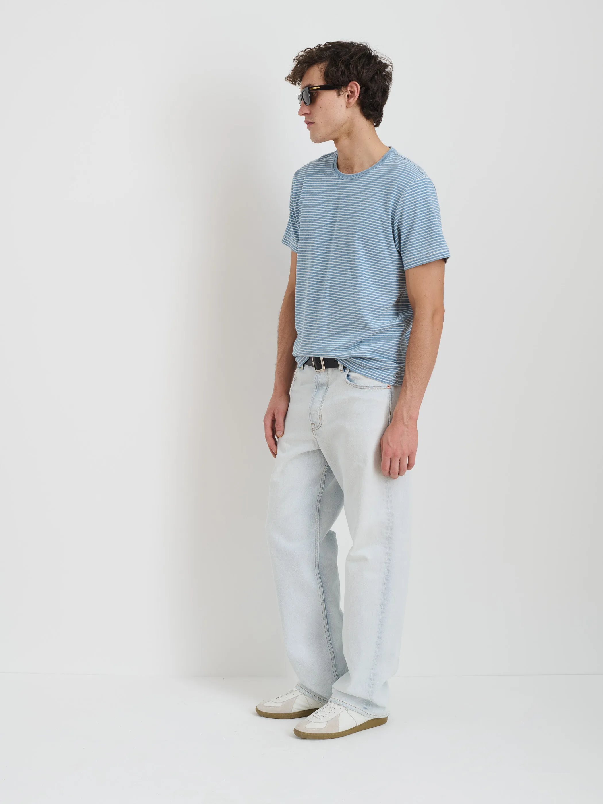Standard Tee In Light Indigo Stripe sold by Alex Mill product image thumbnail 4