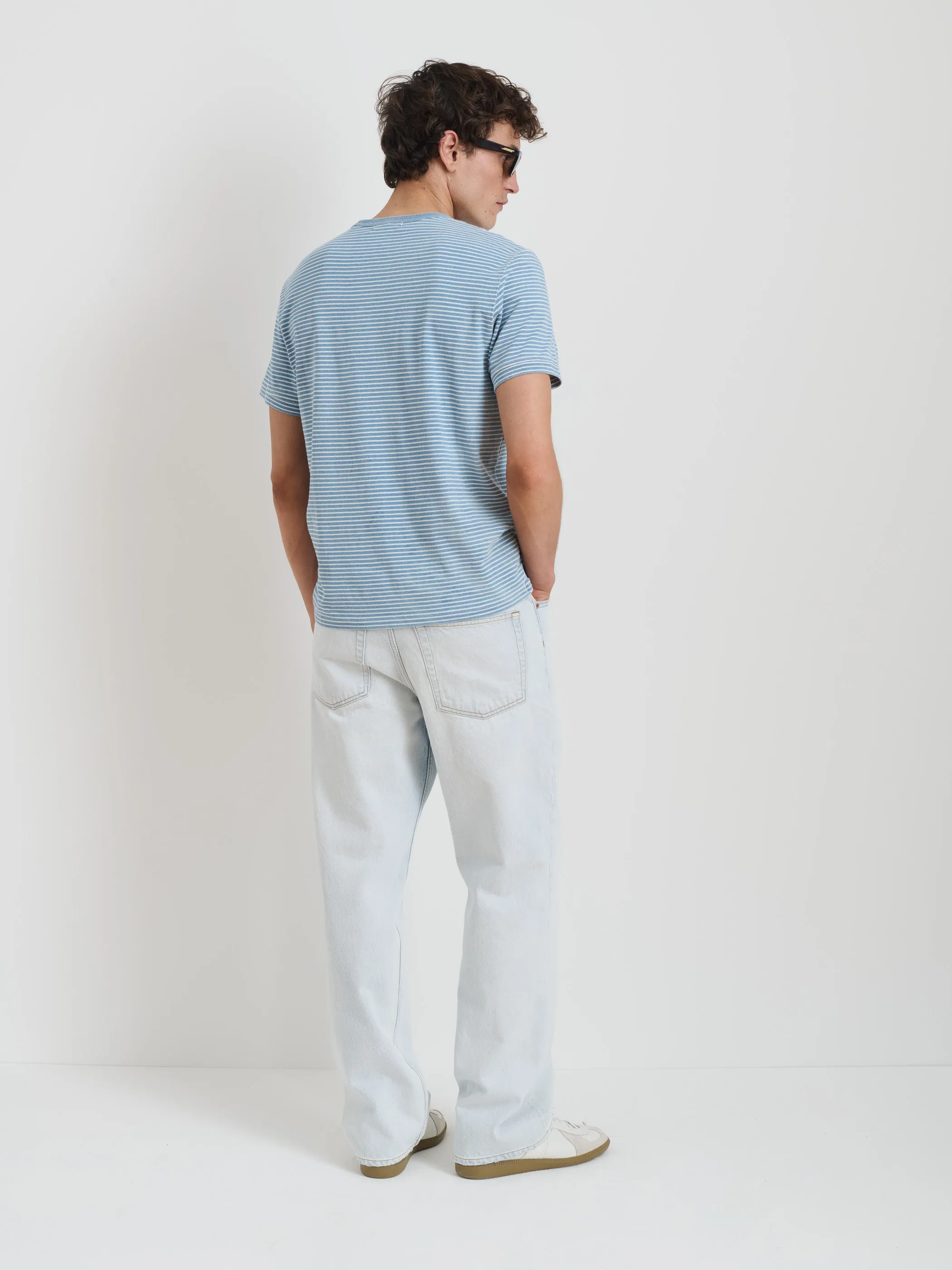 Standard Tee In Light Indigo Stripe sold by Alex Mill product image thumbnail 5
