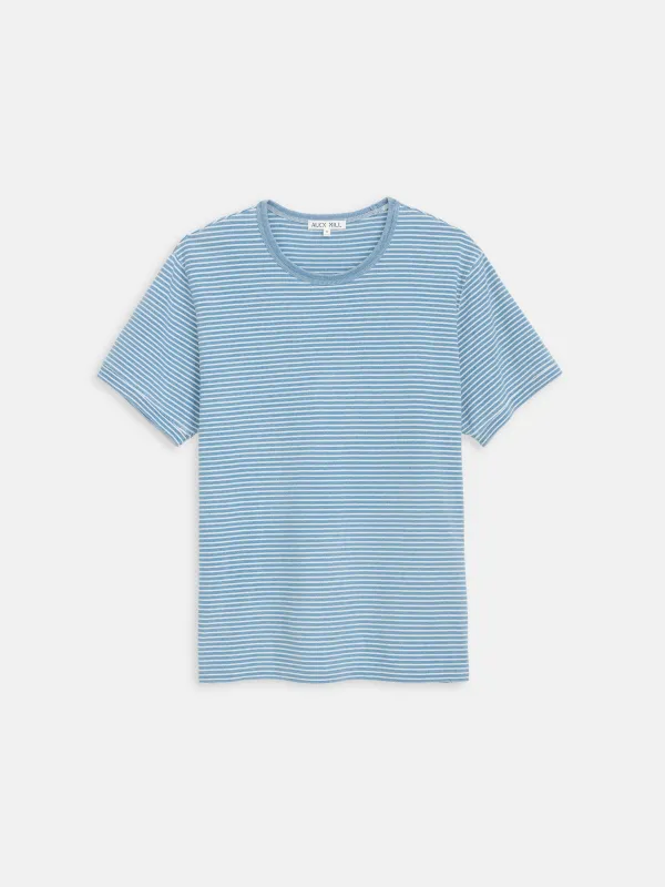 Standard Tee In Light Indigo Stripe sold by Alex Mill