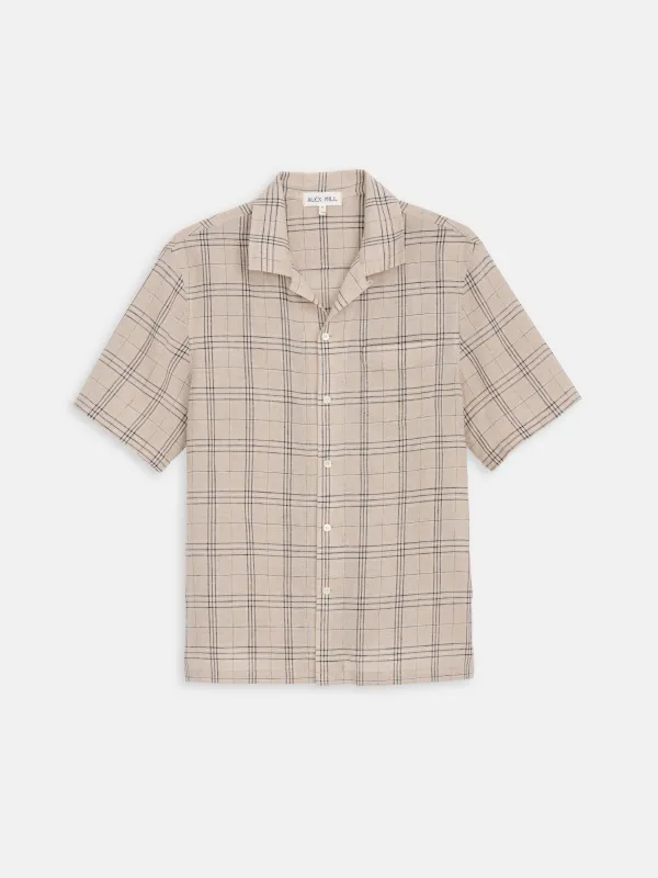 Camp Shirt In Flax Plaid sold by Alex Mill
