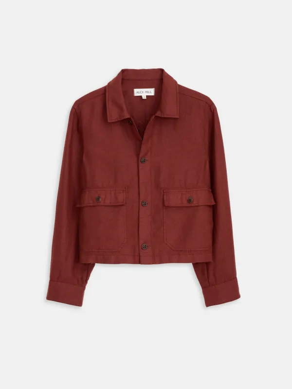 Cropped Work Jacket In Linen sold by Alex Mill