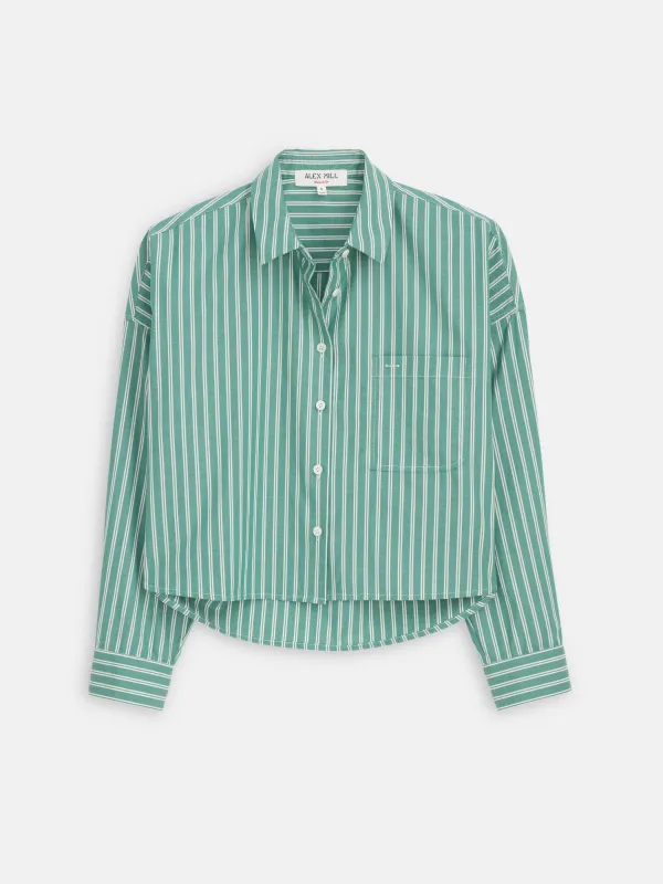 Cropped Jo Striped Shirt In Oxford sold by Alex Mill