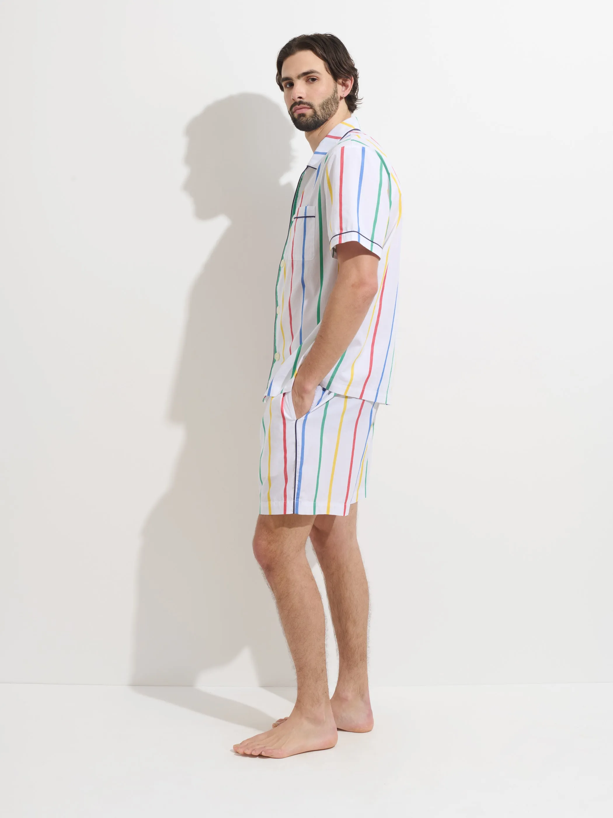 P'Jimmies Short Sleeve Sleep Shirt In Stripe sold by Alex Mill product image thumbnail 4
