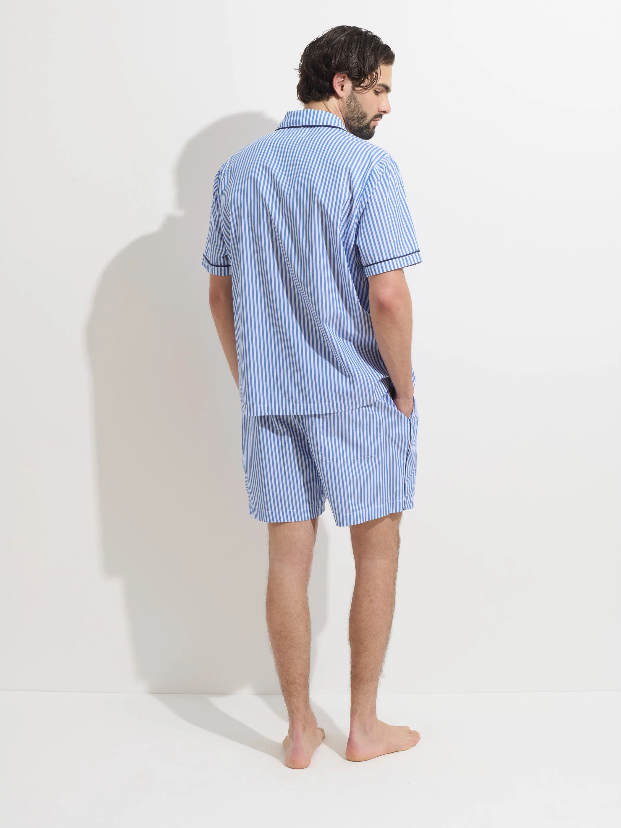 P'Jimmies Short Sleeve Sleep Shirt In Stripe sold by Alex Mill product image thumbnail 5