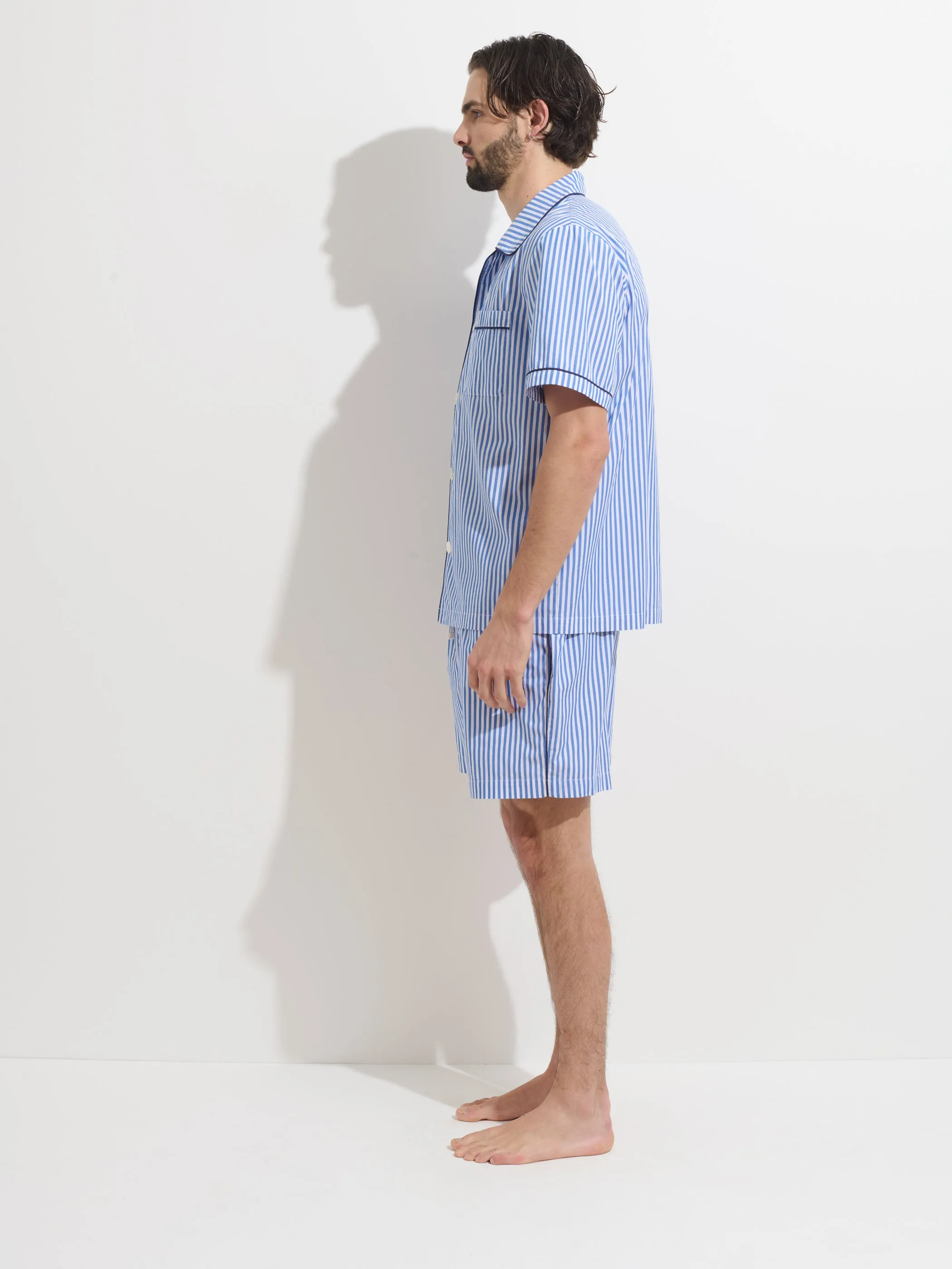 P'Jimmies Short Sleeve Sleep Shirt In Stripe sold by Alex Mill product image thumbnail 4