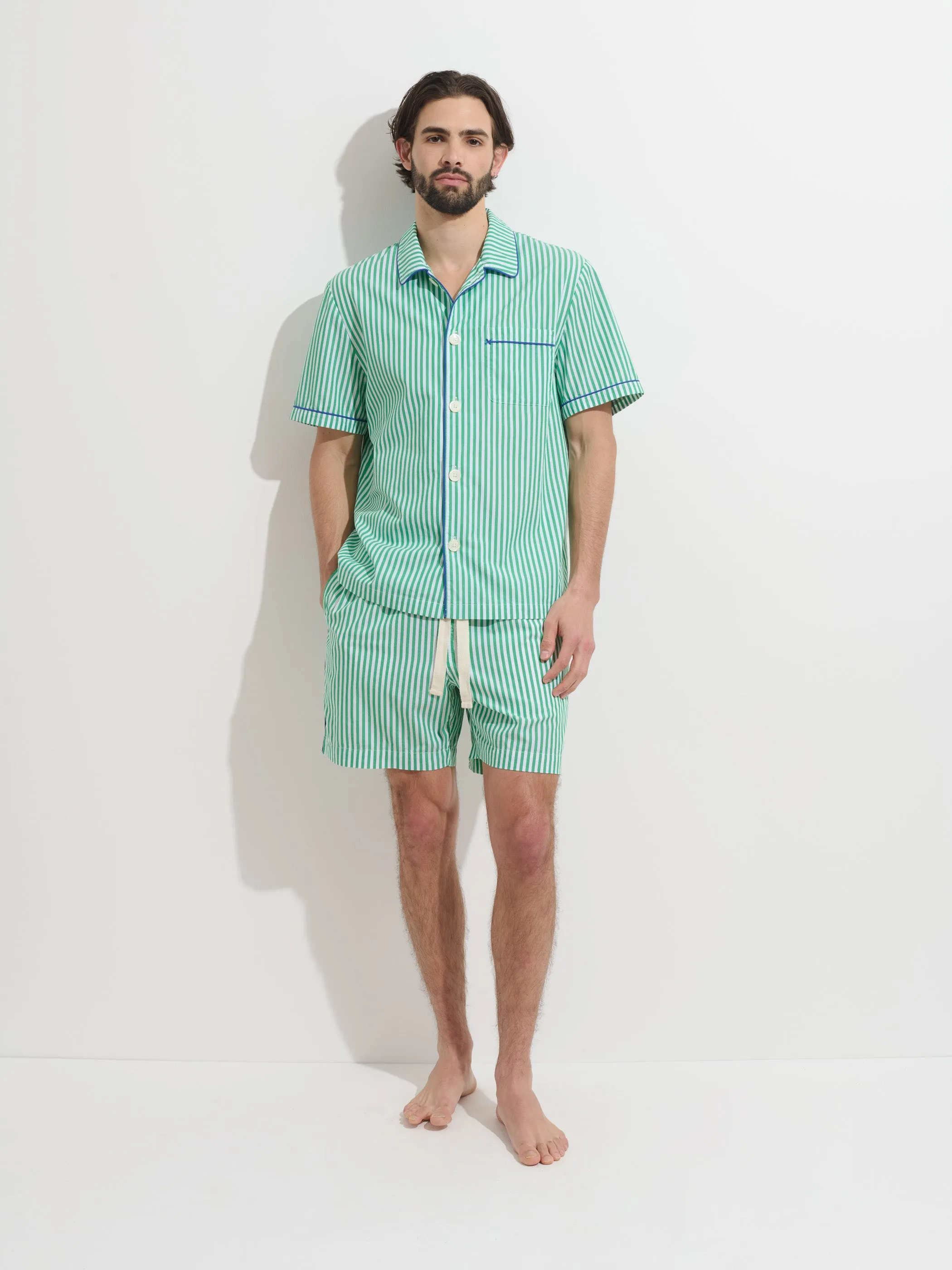 P'Jimmies Short Sleeve Sleep Shirt In Stripe sold by Alex Mill product image thumbnail 3