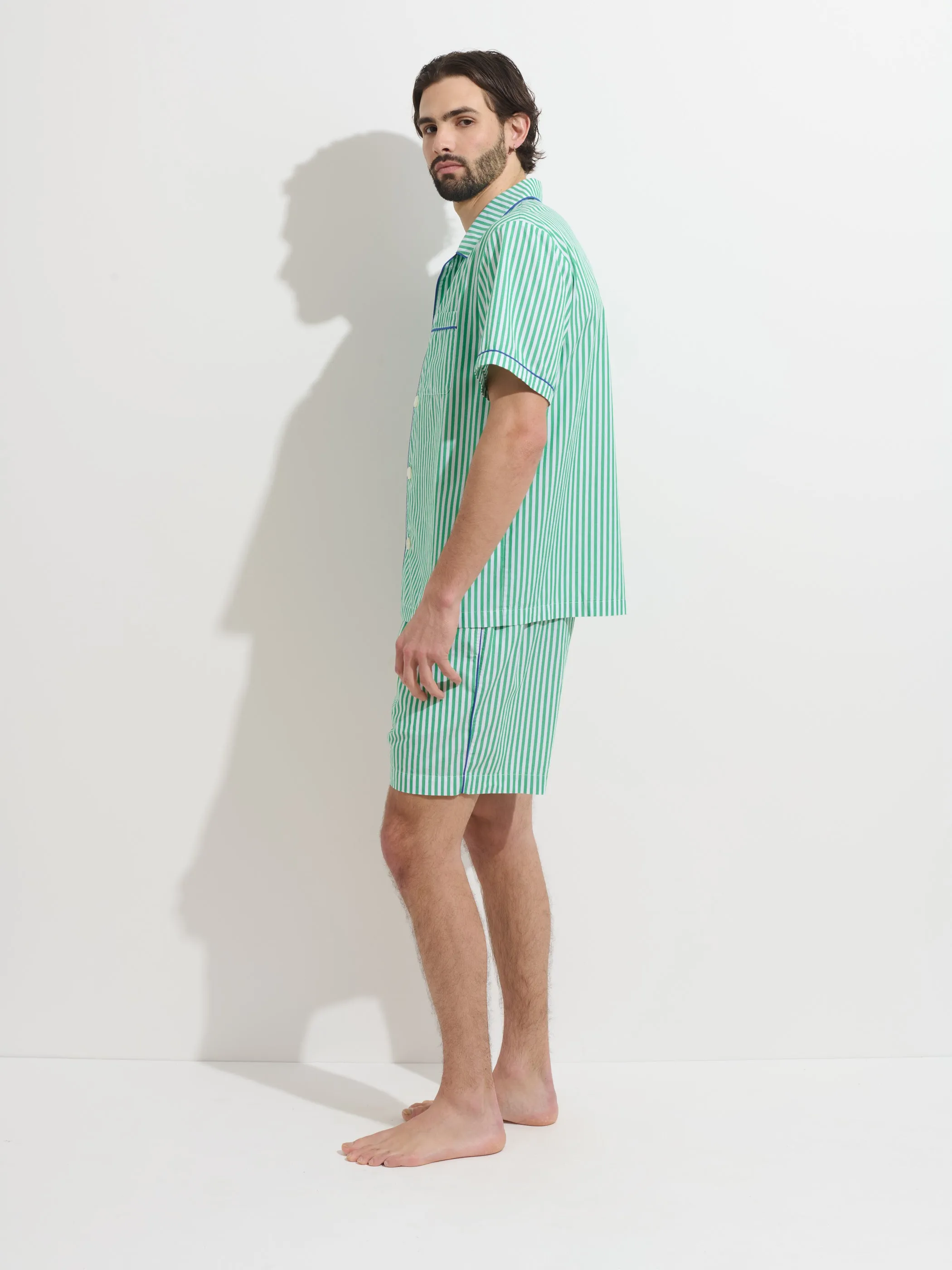 P'Jimmies Short Sleeve Sleep Shirt In Stripe sold by Alex Mill product image thumbnail 4