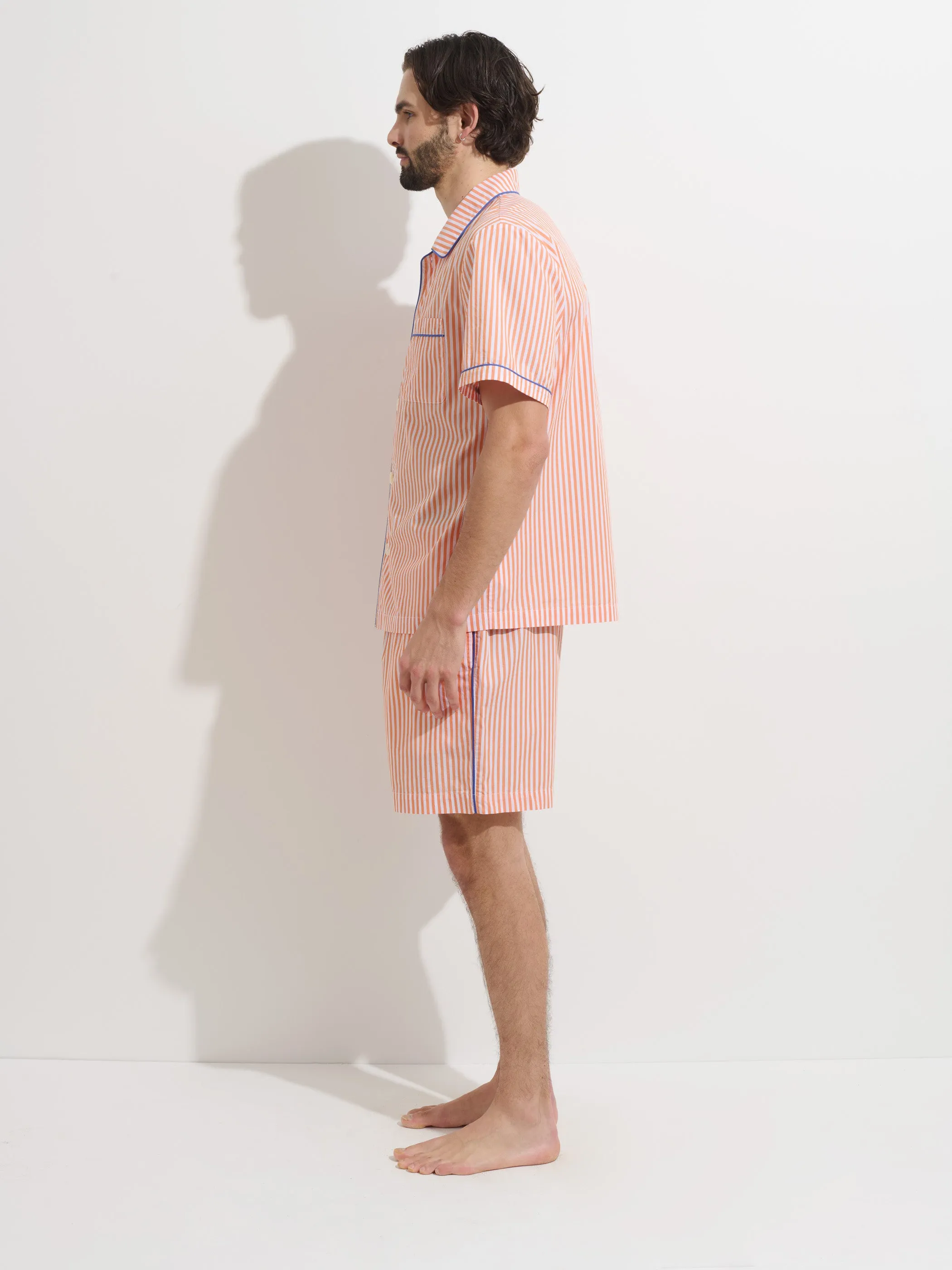 P'Jimmies Short Sleeve Sleep Shirt In Stripe sold by Alex Mill product image thumbnail 4