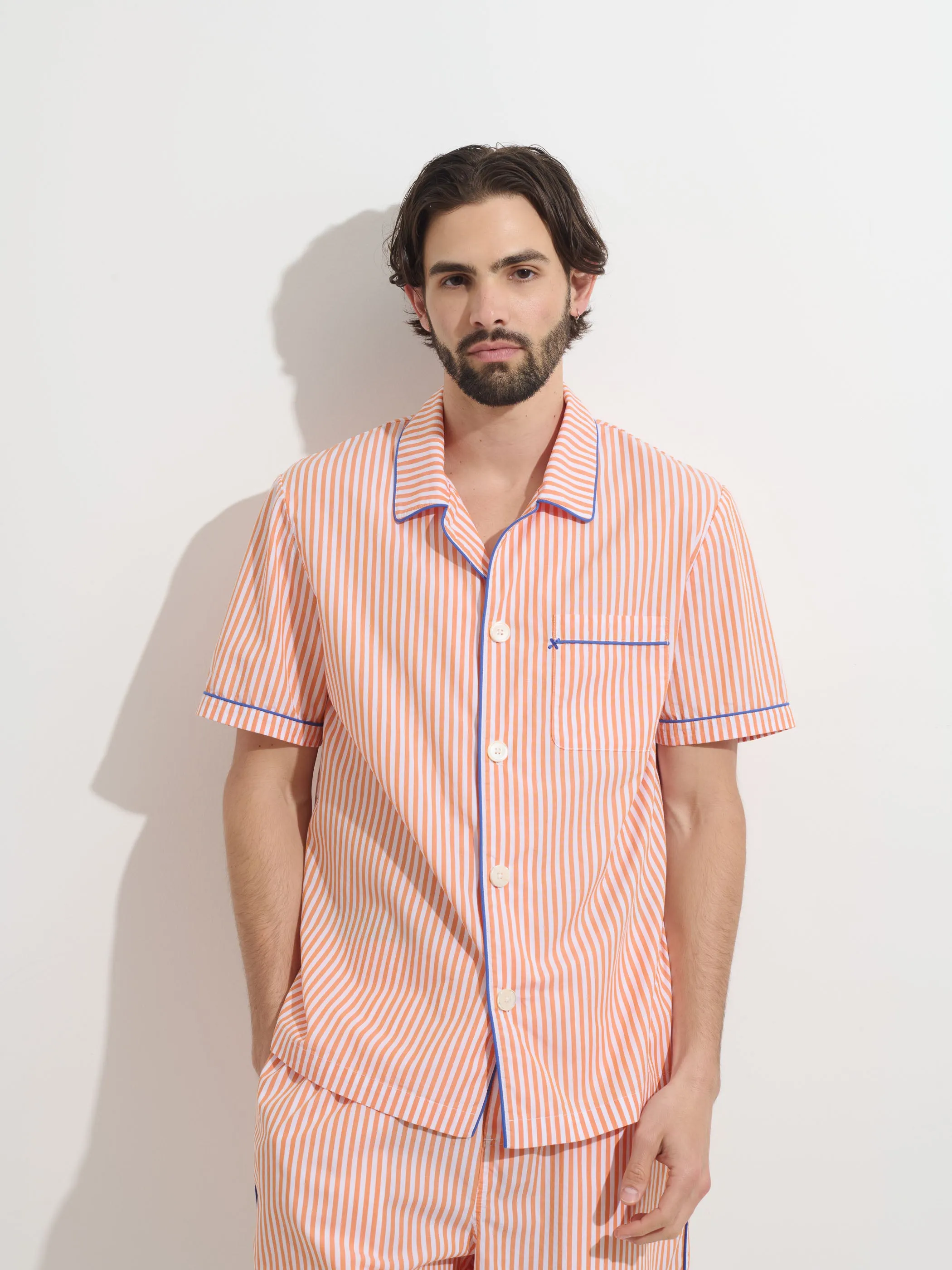 P'Jimmies Short Sleeve Sleep Shirt In Stripe sold by Alex Mill product image thumbnail 2