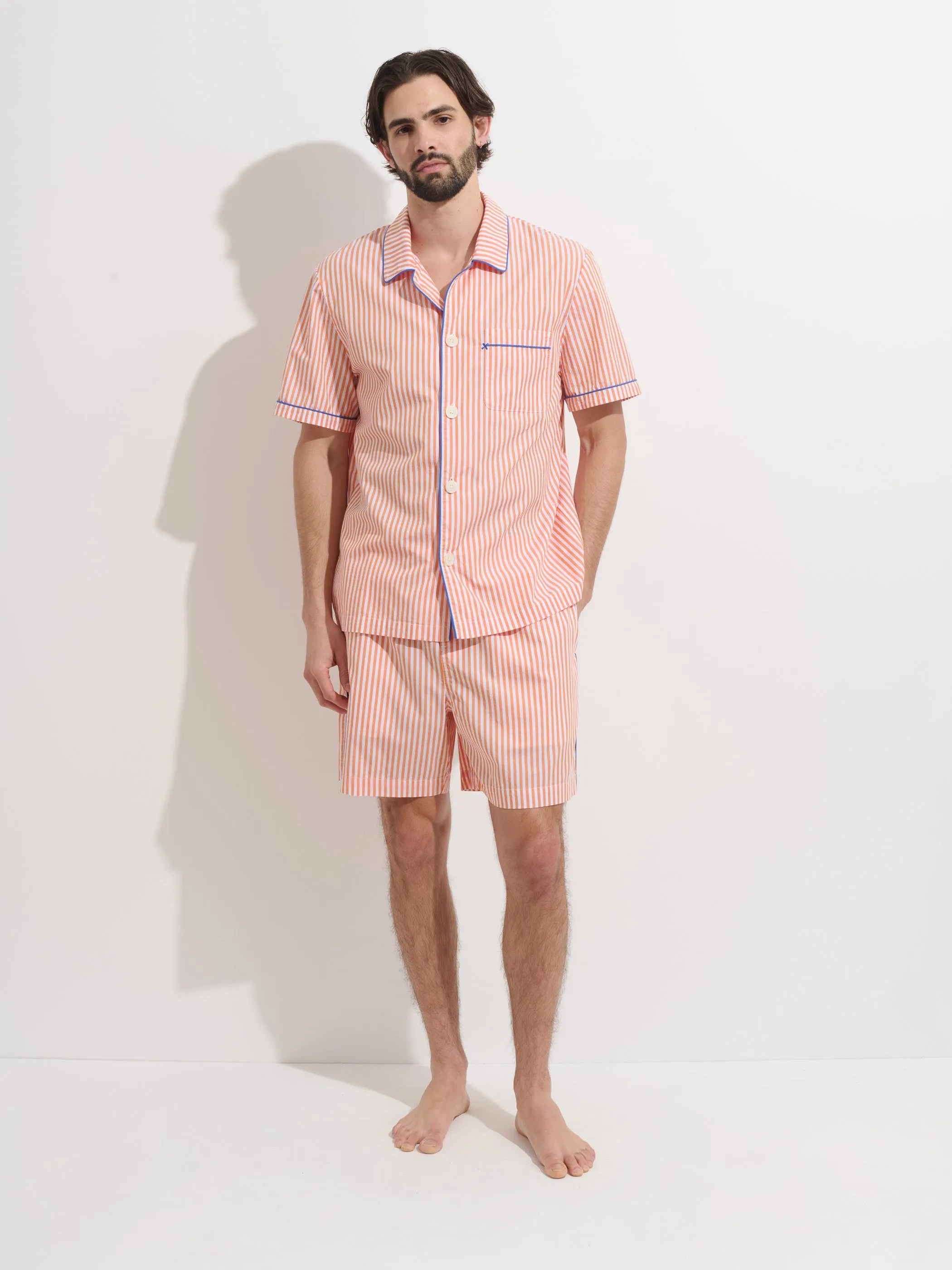 P'Jimmies Short Sleeve Sleep Shirt In Stripe sold by Alex Mill product image thumbnail 3