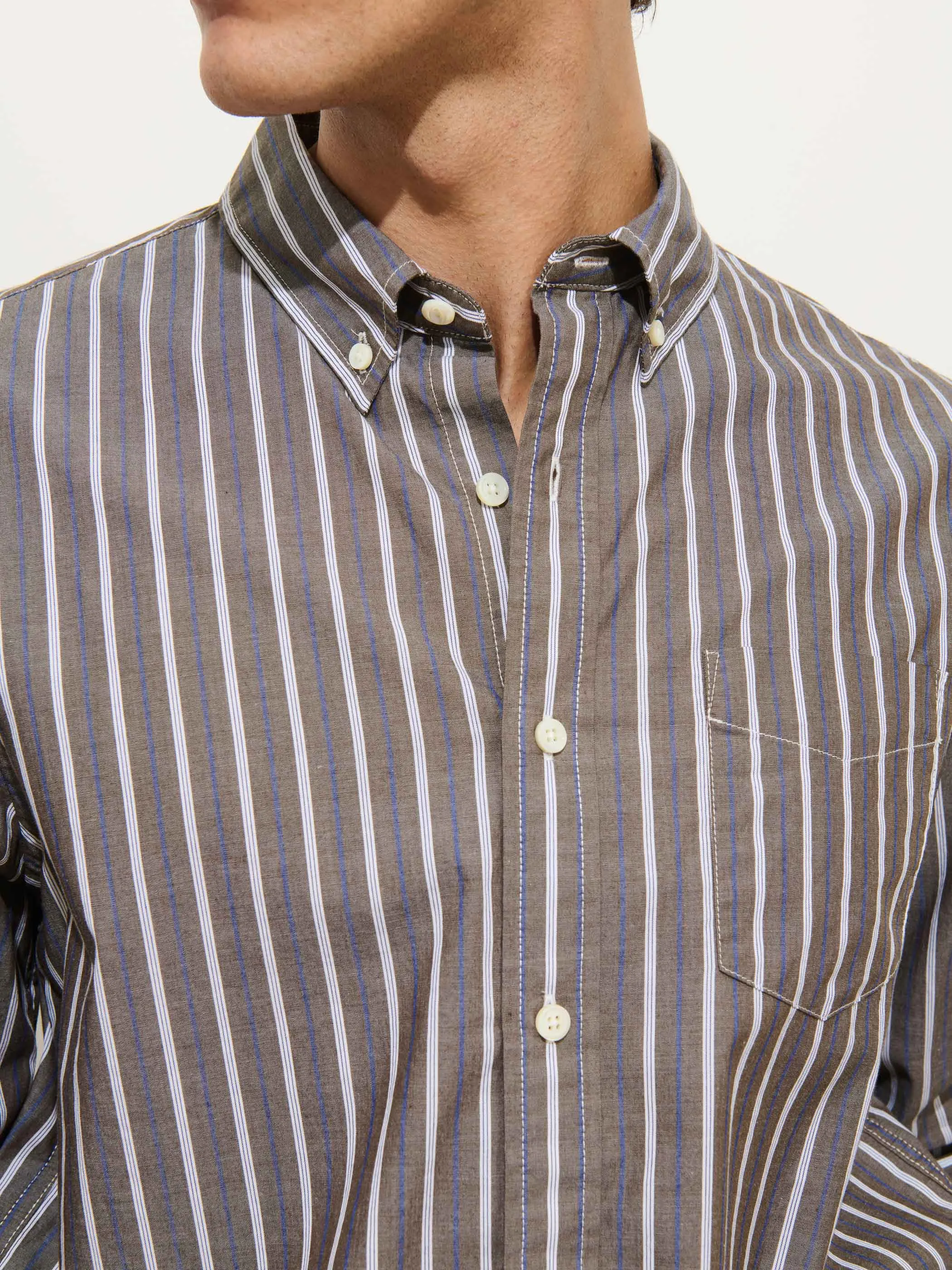Mill Striped Shirt In Cotton Poplin sold by Alex Mill product image thumbnail 3