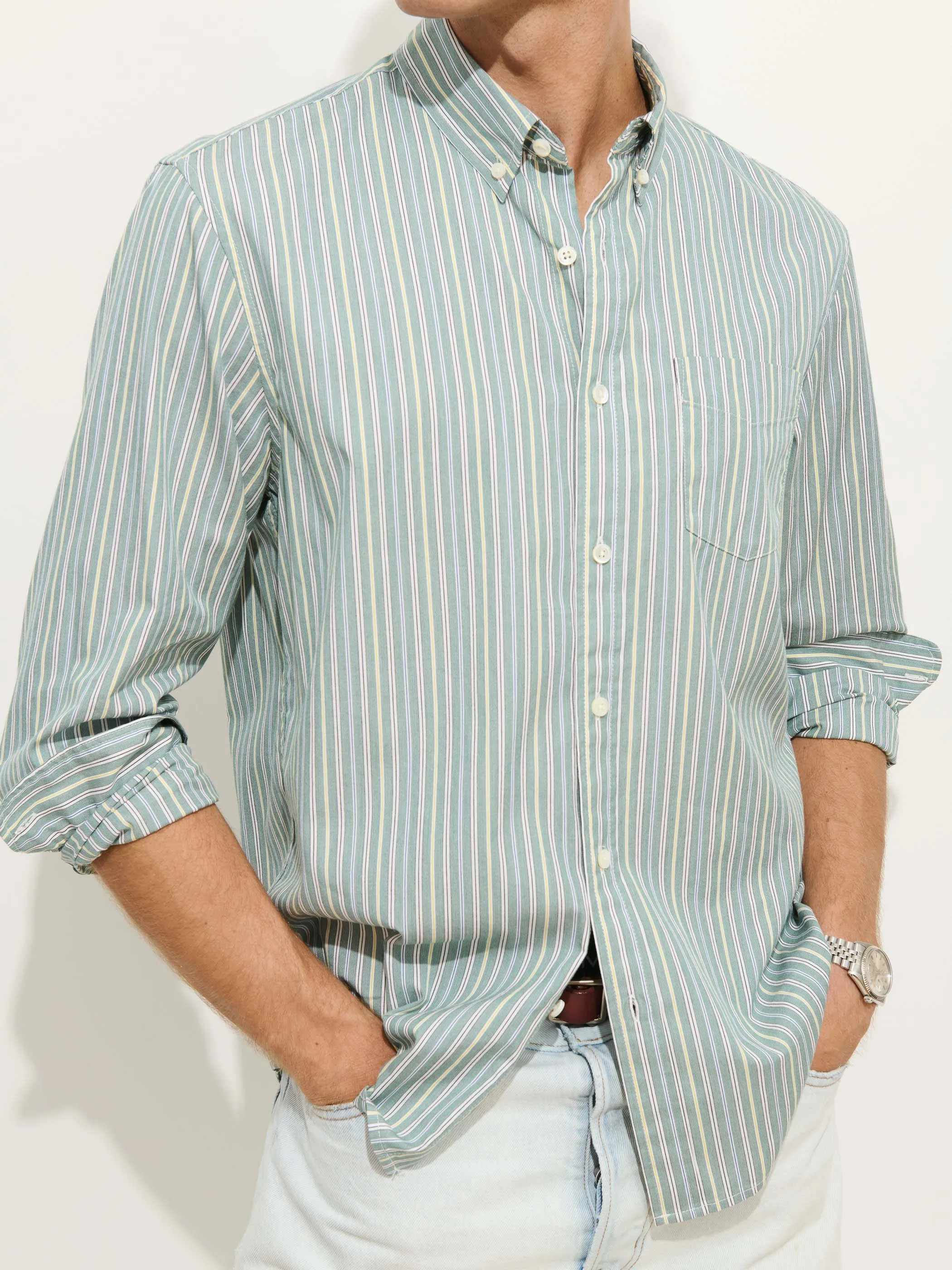 Mill Striped Shirt In Cotton Poplin sold by Alex Mill product image thumbnail 3