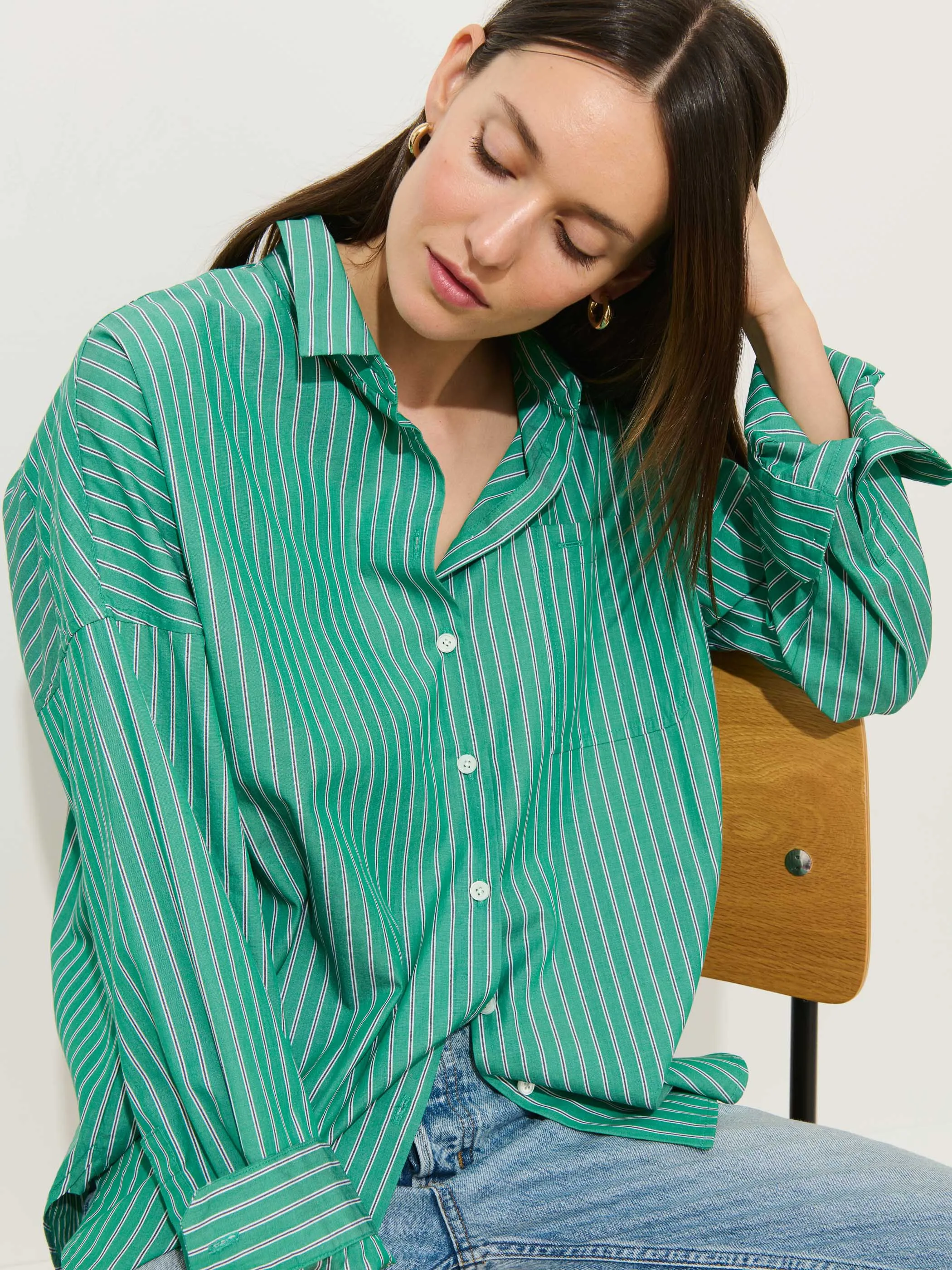 Jo Striped Shirt In Cotton Poplin sold by Alex Mill product image thumbnail 5