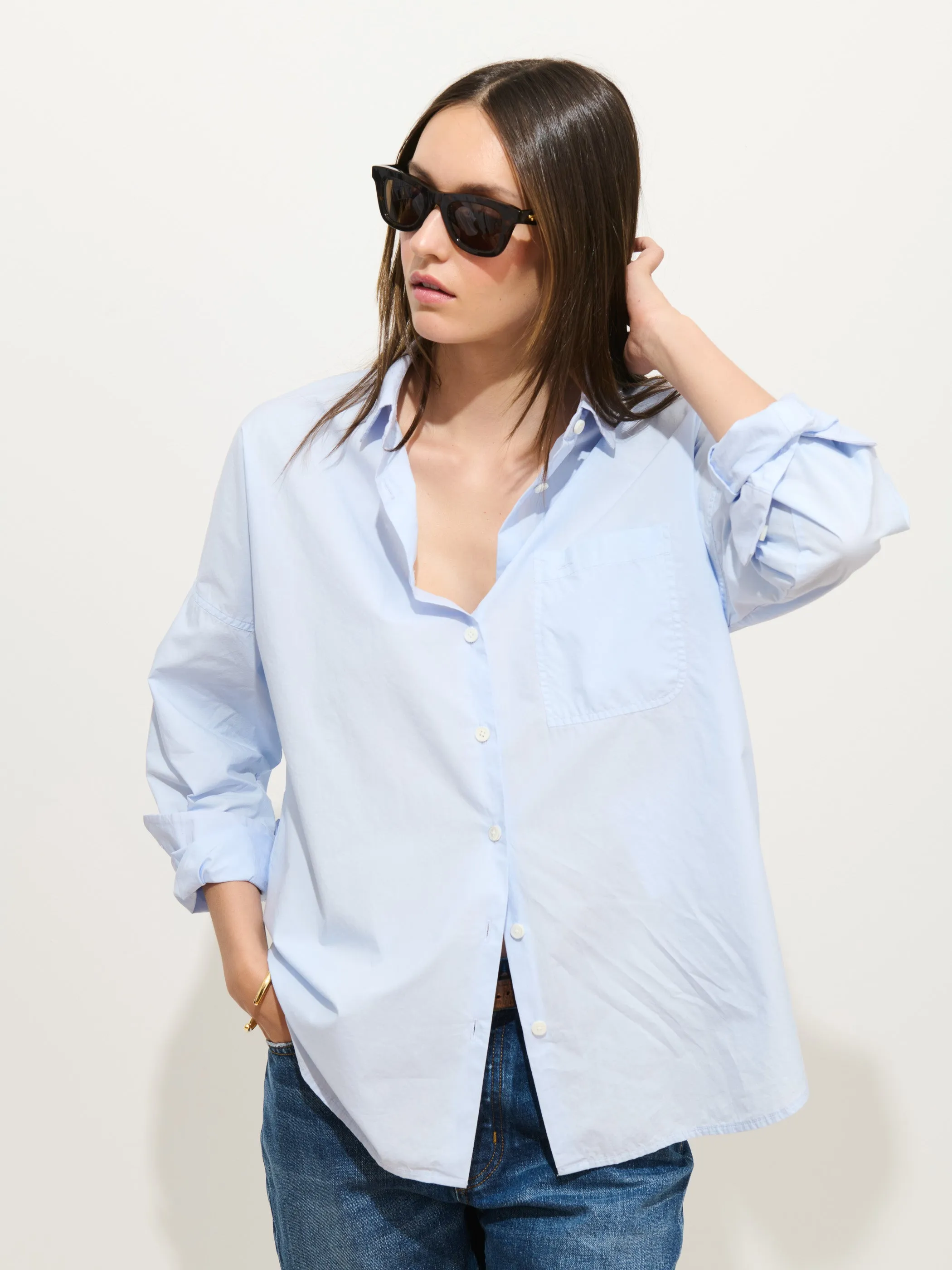 Jo Shirt In Cotton Poplin sold by Alex Mill product image thumbnail 3