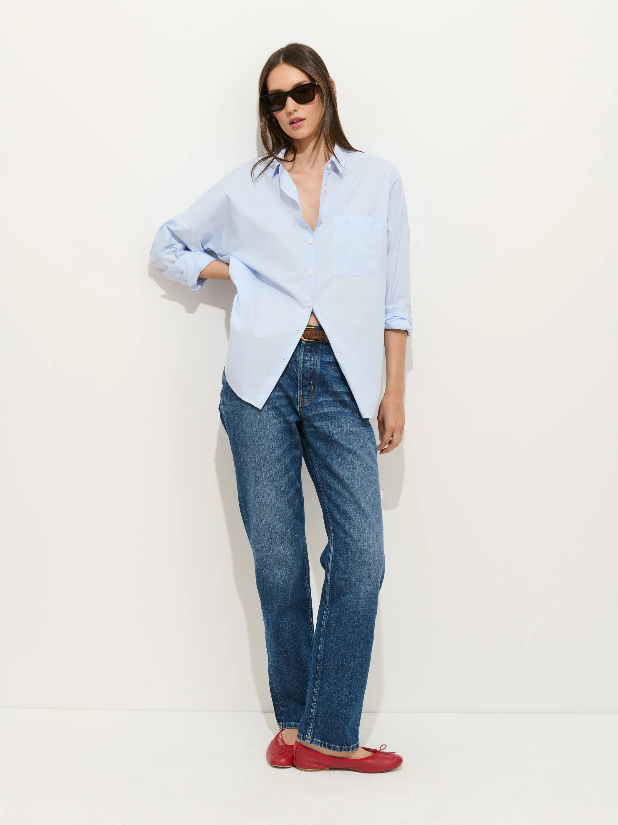Jo Shirt In Cotton Poplin sold by Alex Mill product image thumbnail 2