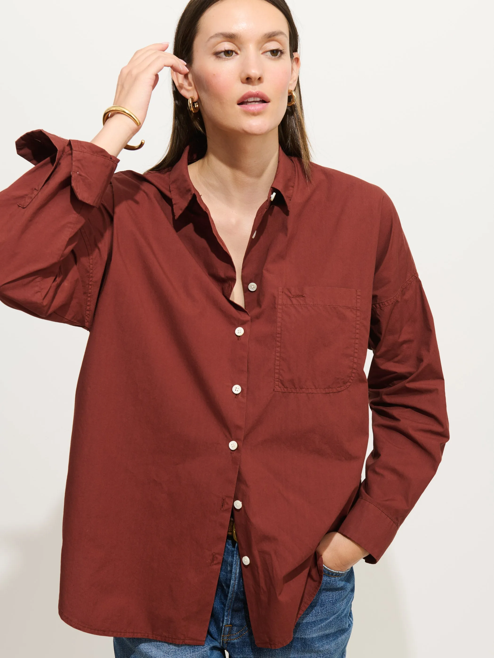 Jo Shirt In Cotton Poplin sold by Alex Mill product image thumbnail 3