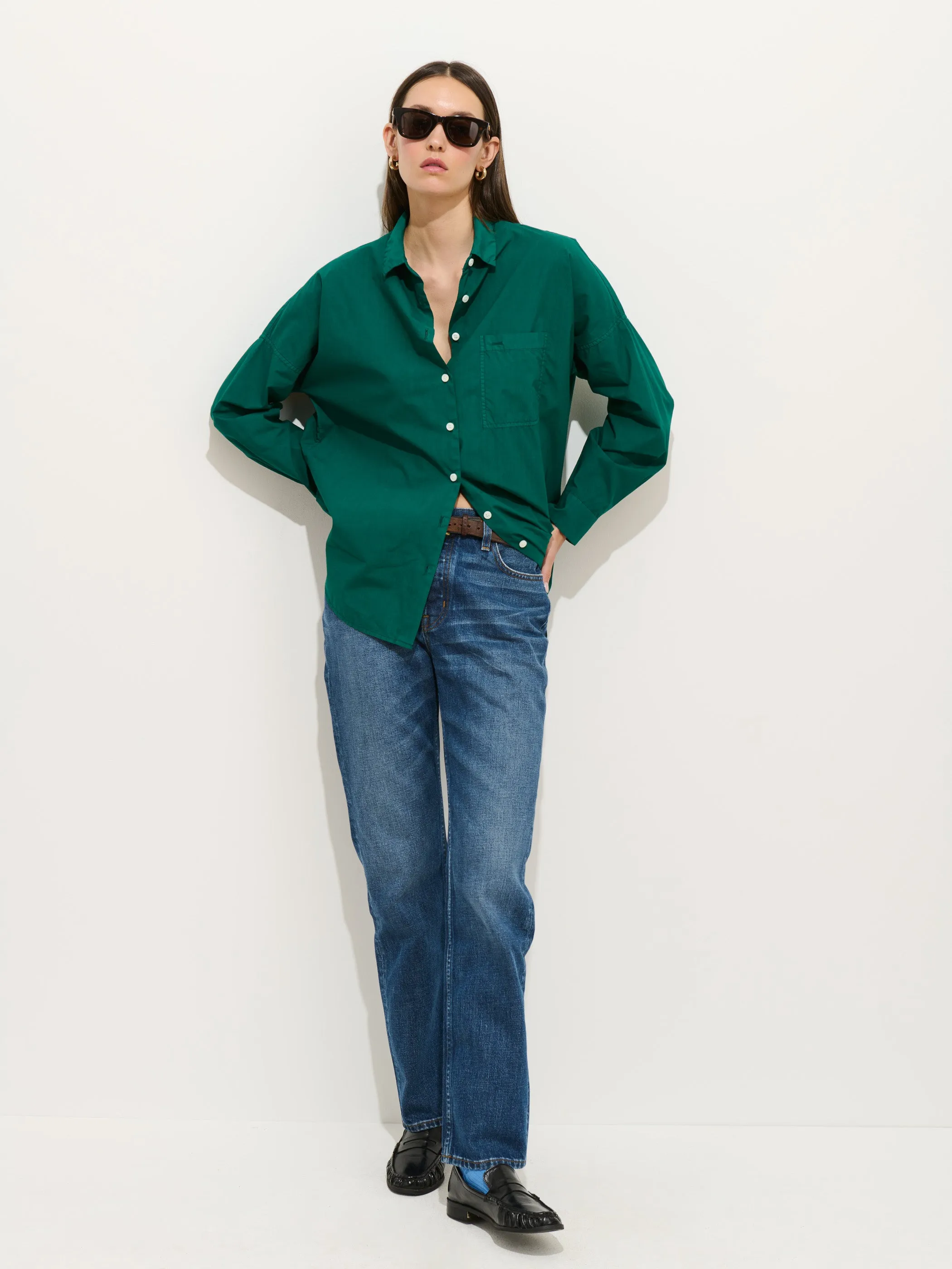 Jo Shirt In Cotton Poplin sold by Alex Mill product image thumbnail 2