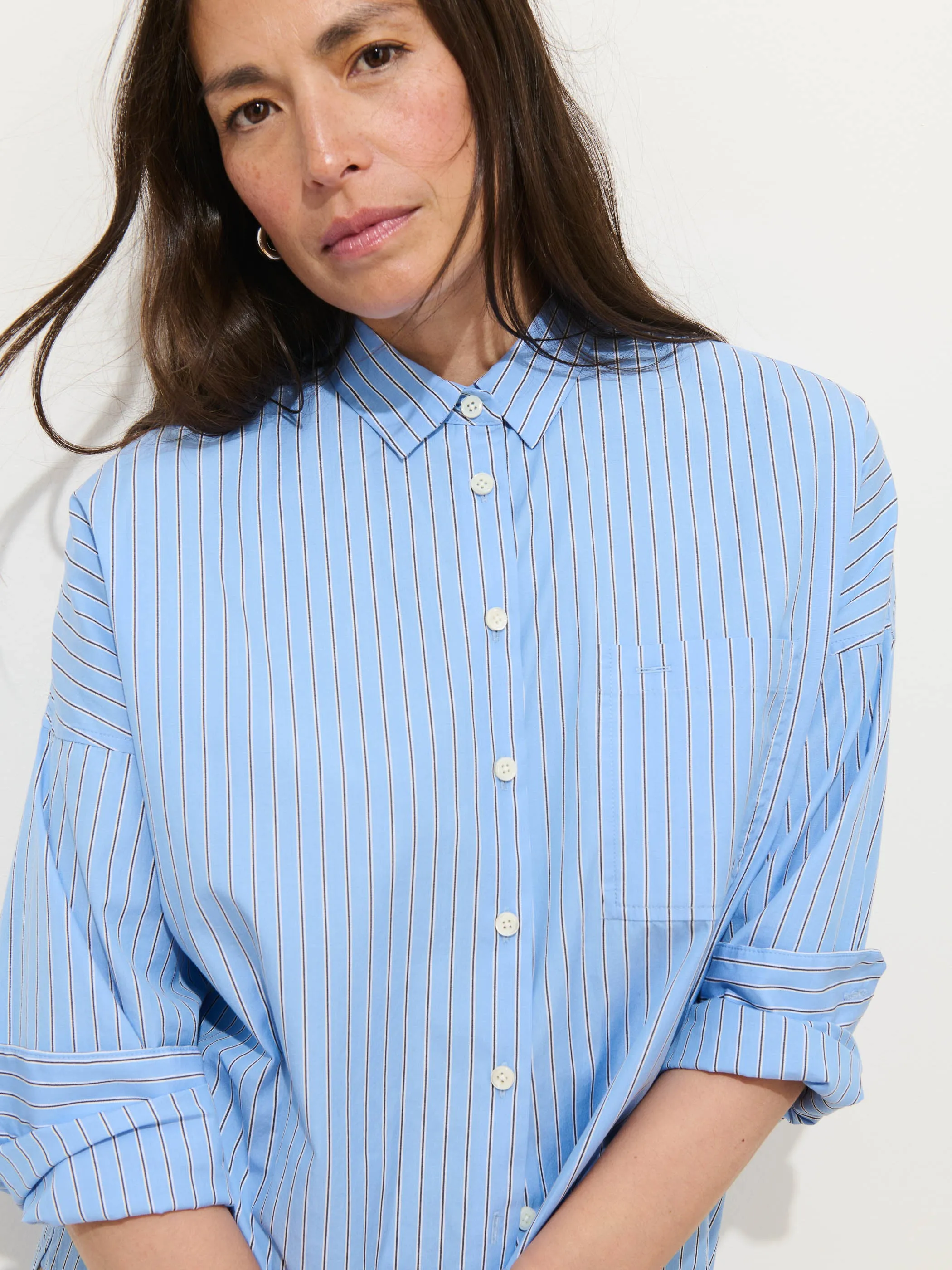 Jo Striped Shirt In Cotton Poplin sold by Alex Mill product image thumbnail 2