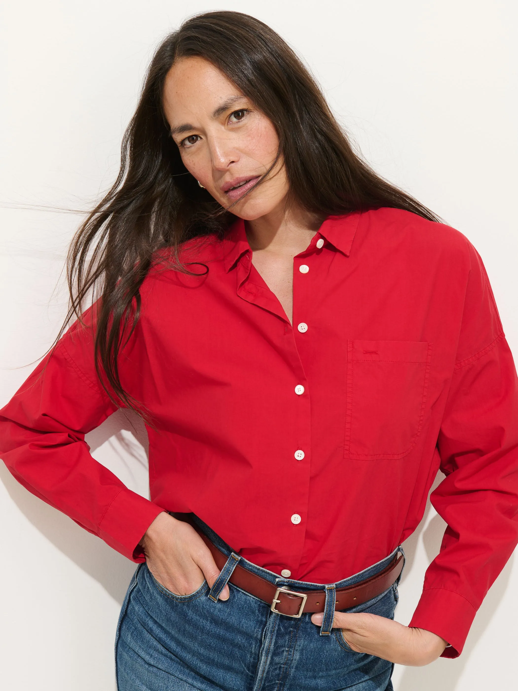 Jo Shirt In Cotton Poplin sold by Alex Mill product image thumbnail 3